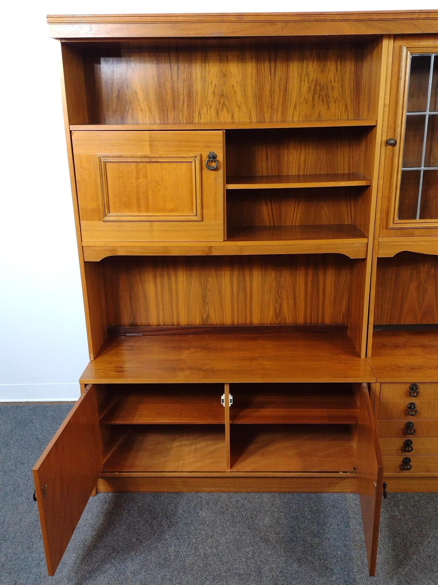 Mid-Century Modern Danish Style 3-Section Wall Unit