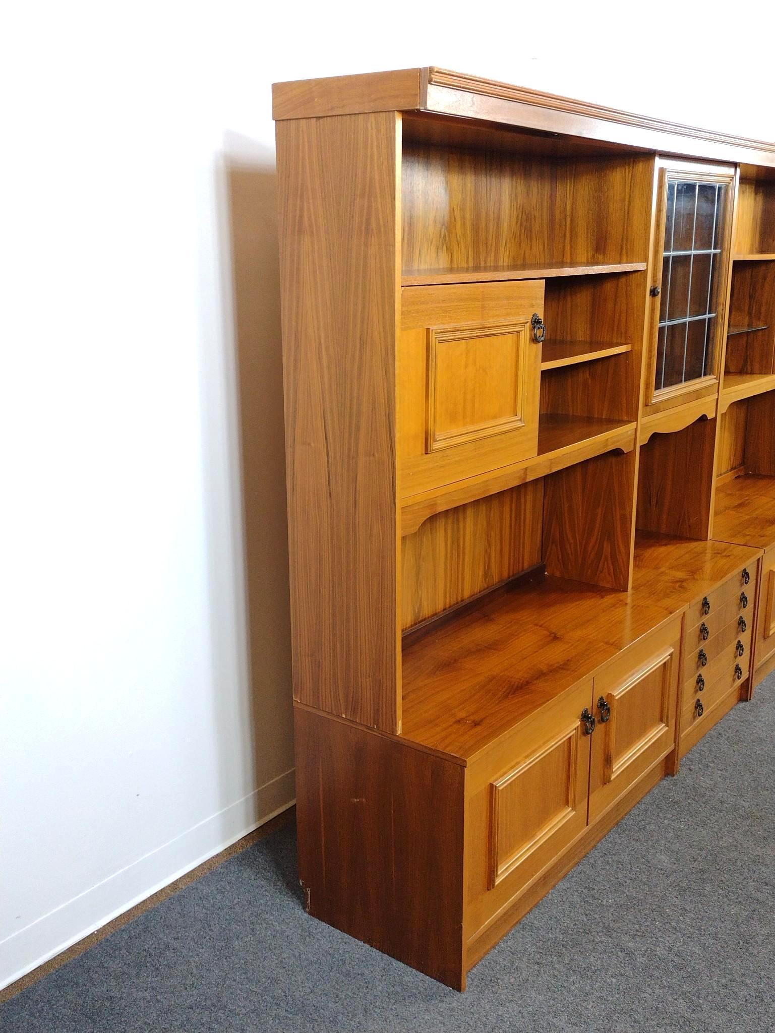Mid-Century Modern Danish Style 3-Section Wall Unit