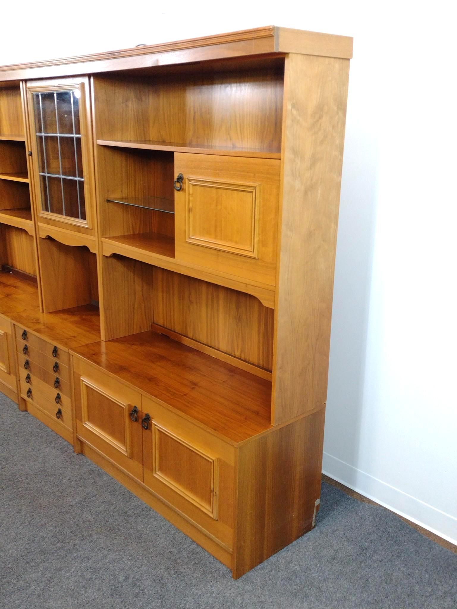 Mid-Century Modern Danish Style 3-Section Wall Unit