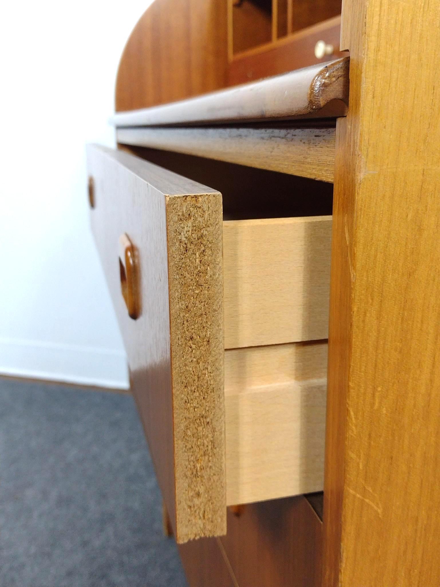 Mid-Century Swedish Modern Rolltop Secretary Desk