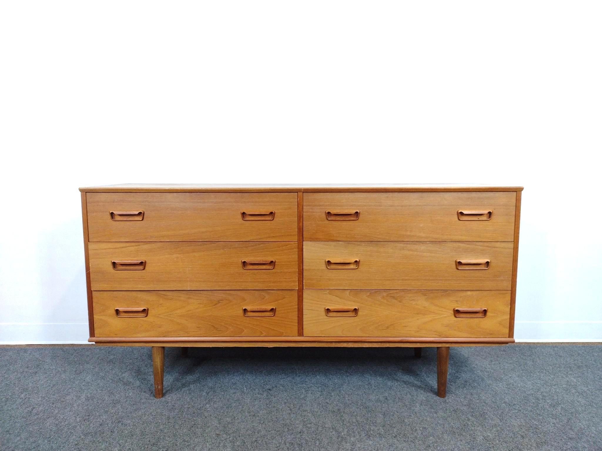 Mid-Century Modern Six-Drawer Lowboy Dresser