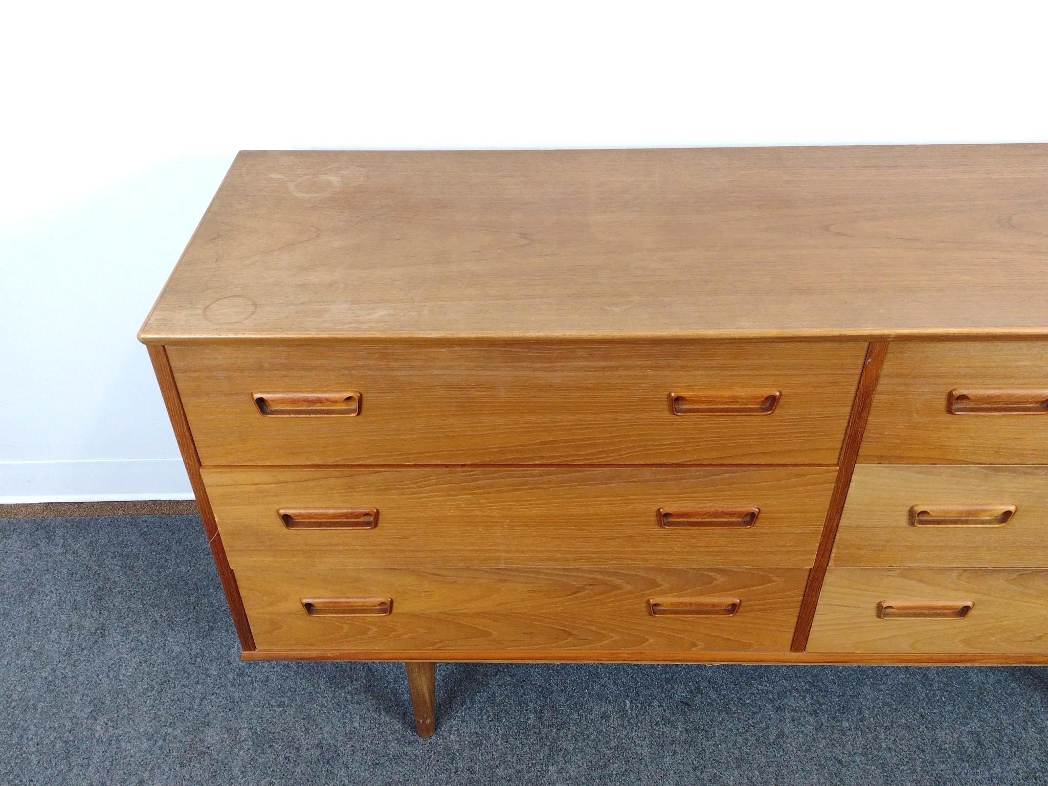 Mid-Century Modern Six-Drawer Lowboy Dresser