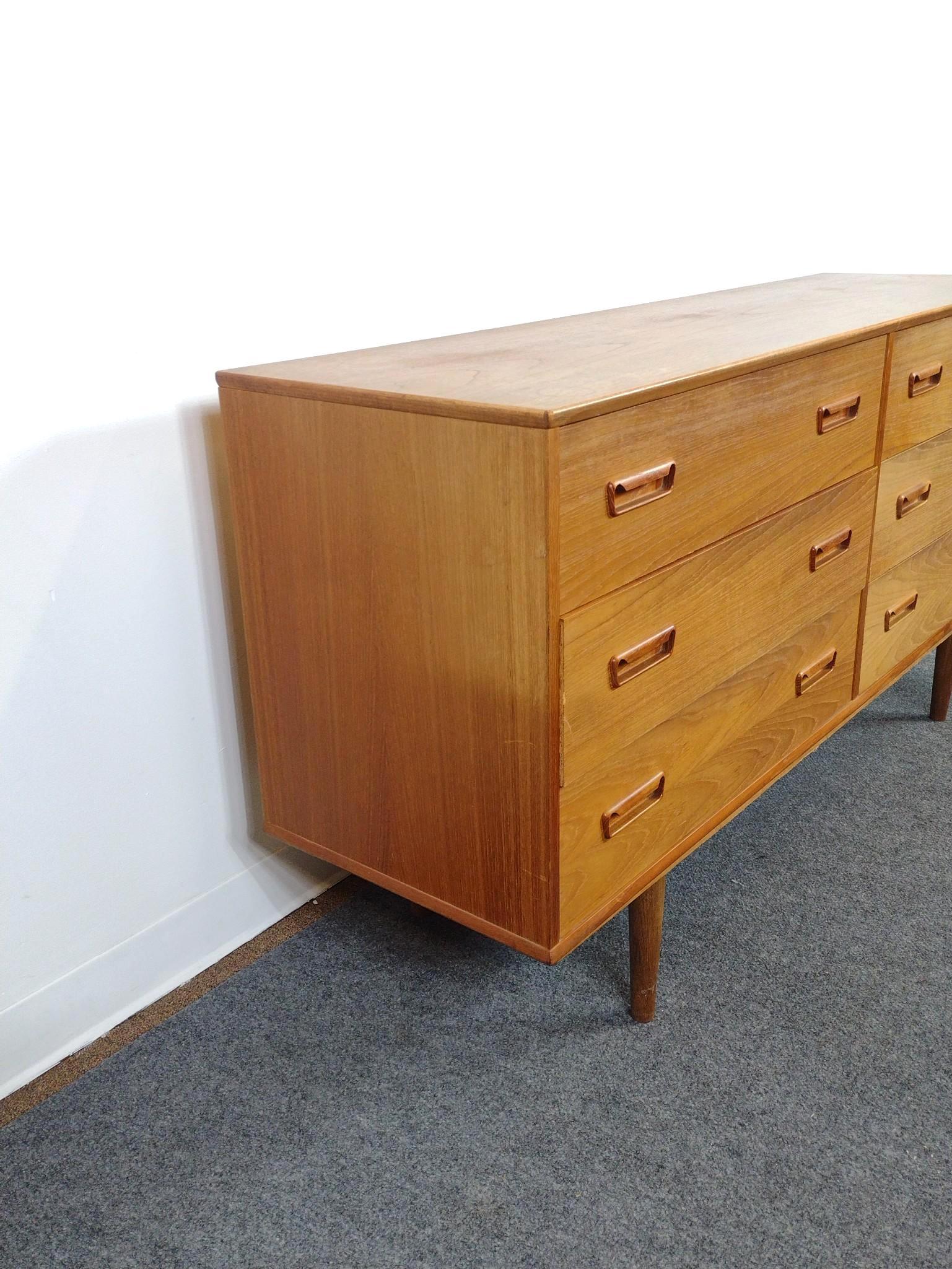 Mid-Century Modern Six-Drawer Lowboy Dresser