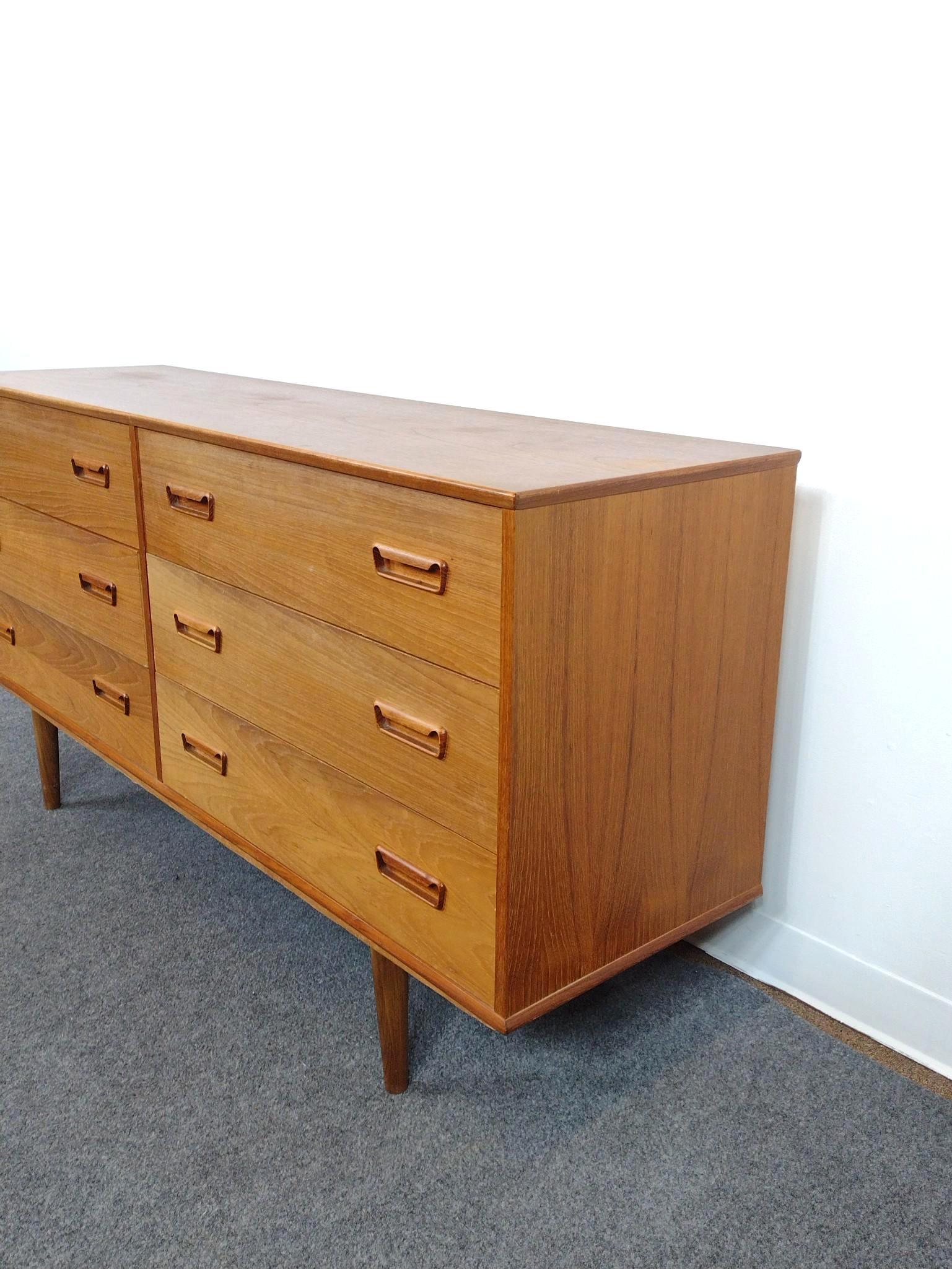 Mid-Century Modern Six-Drawer Lowboy Dresser