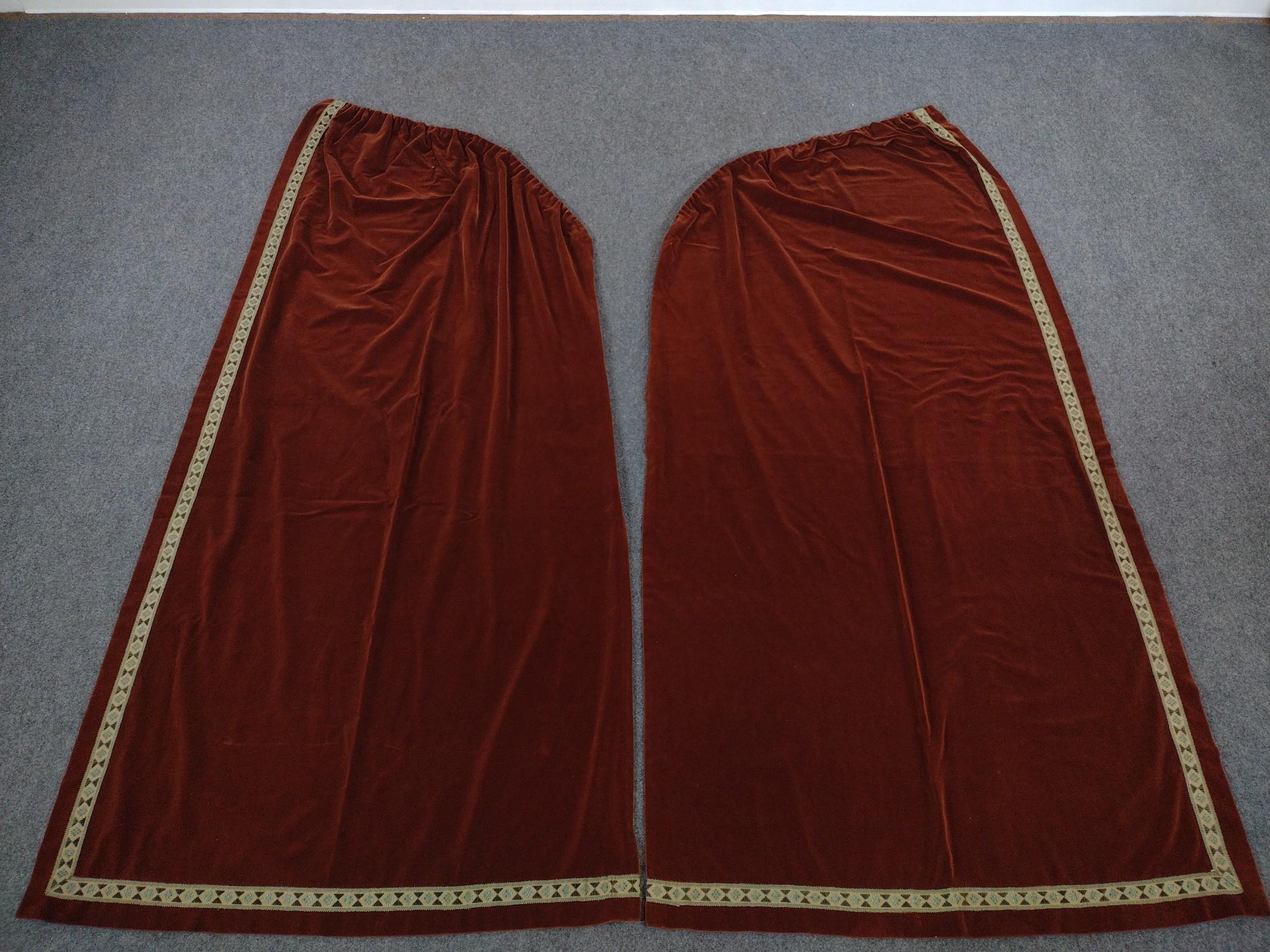 2 Vintage Velvet Blackout Curtains