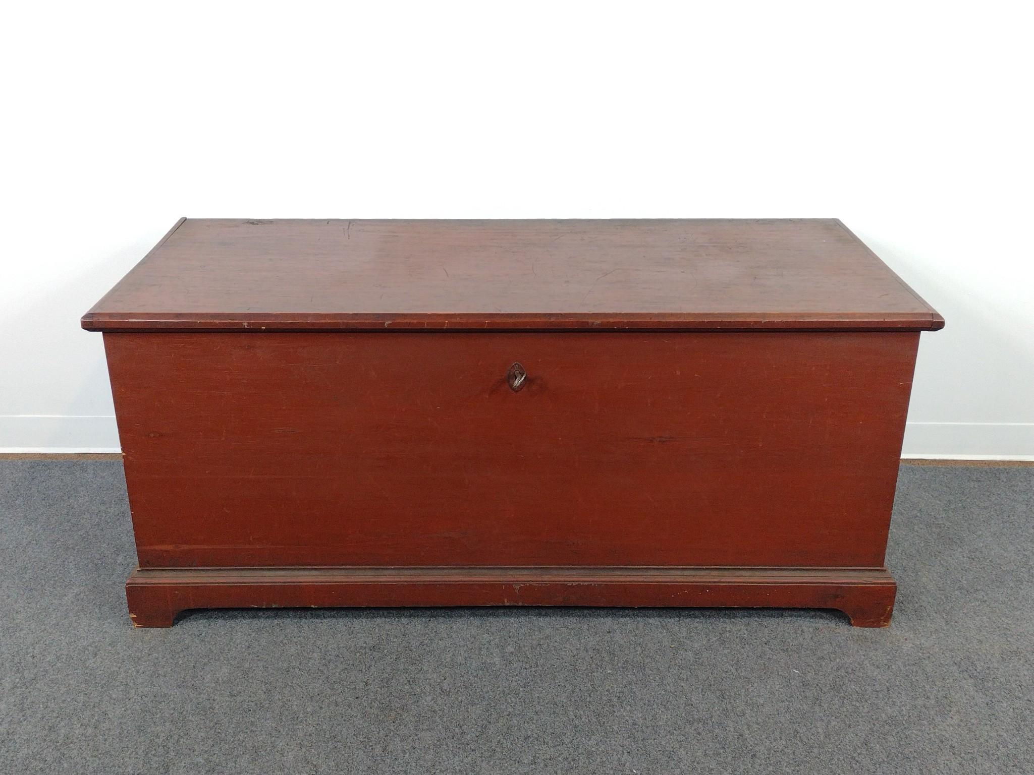 Antique Red Painted Blanket Chest