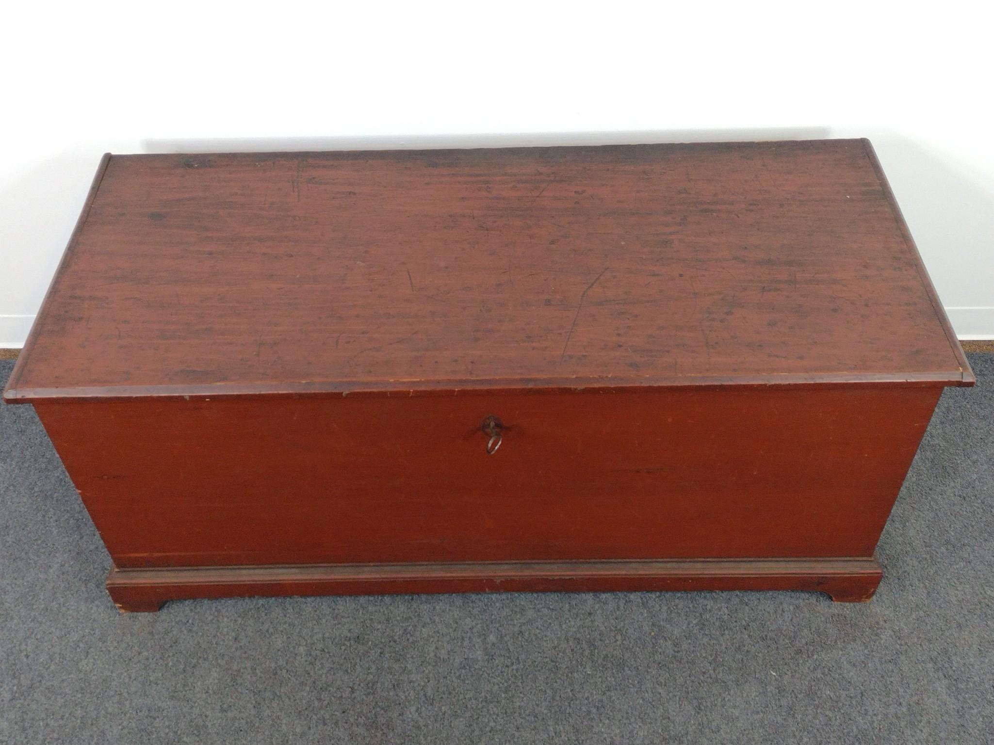 Antique Red Painted Blanket Chest