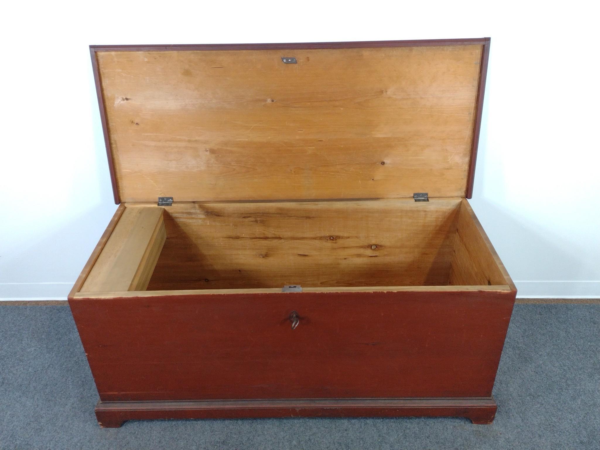 Antique Red Painted Blanket Chest
