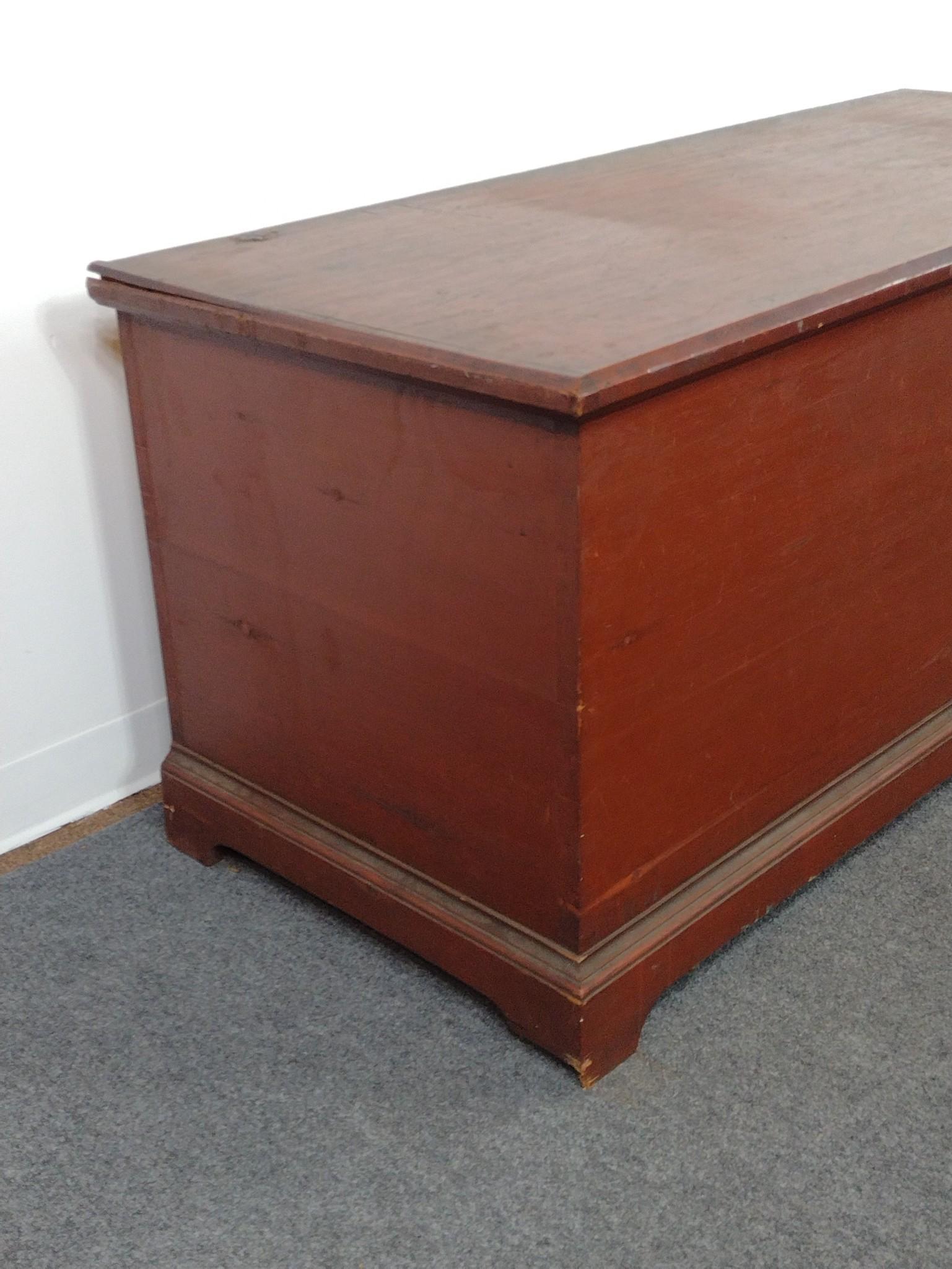 Antique Red Painted Blanket Chest