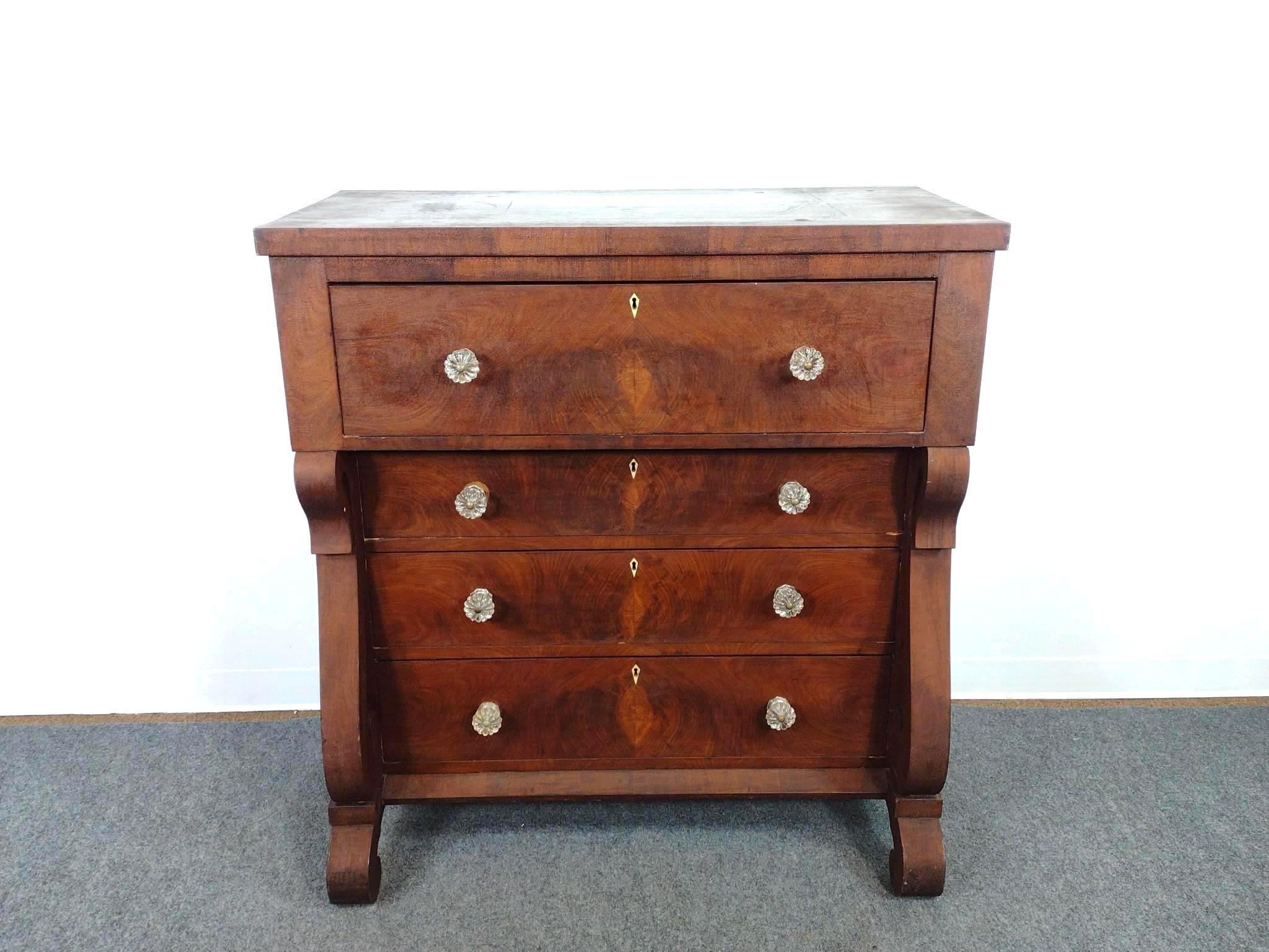 Empire Chest Bureau with Glass Drawer Pulls