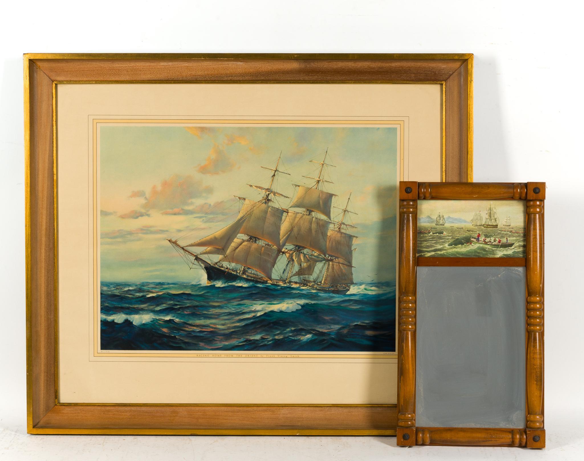 Naval Painted Mirror and Print