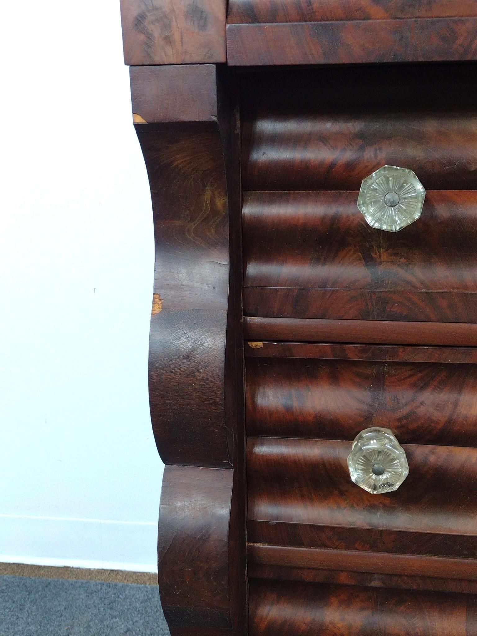 Empire Chest Bureau with Glass Drawer Pulls