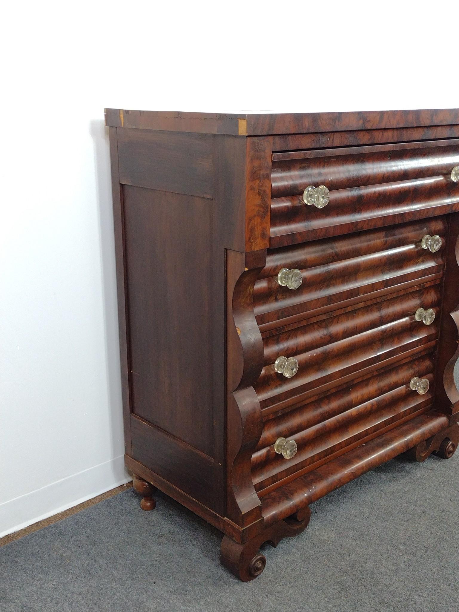 Empire Chest Bureau with Glass Drawer Pulls