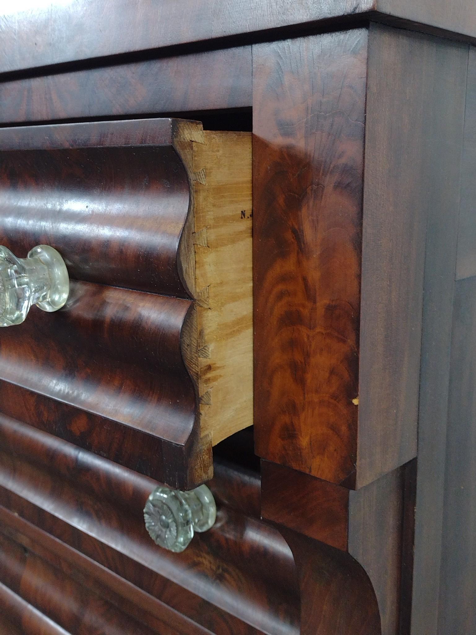 Empire Chest Bureau with Glass Drawer Pulls