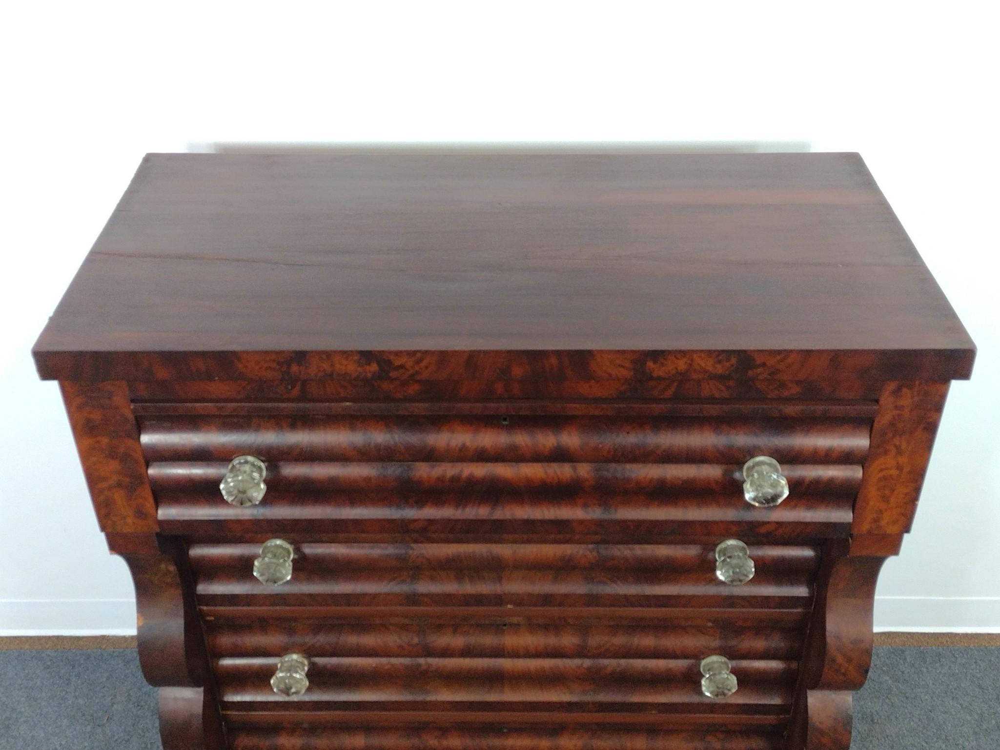 Empire Chest Bureau with Glass Drawer Pulls