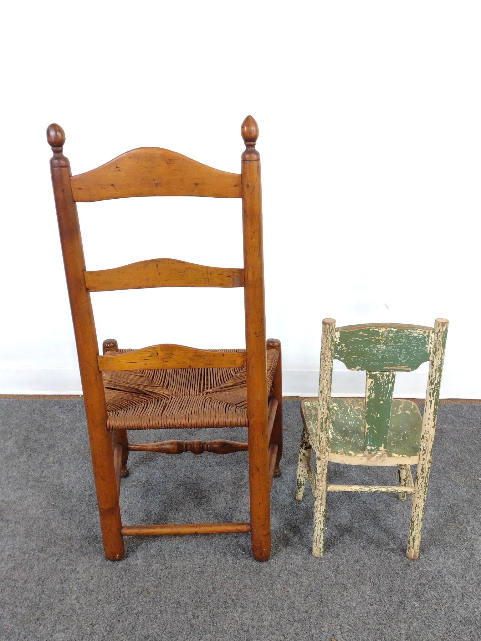 4 Antique Chairs Incl Child's