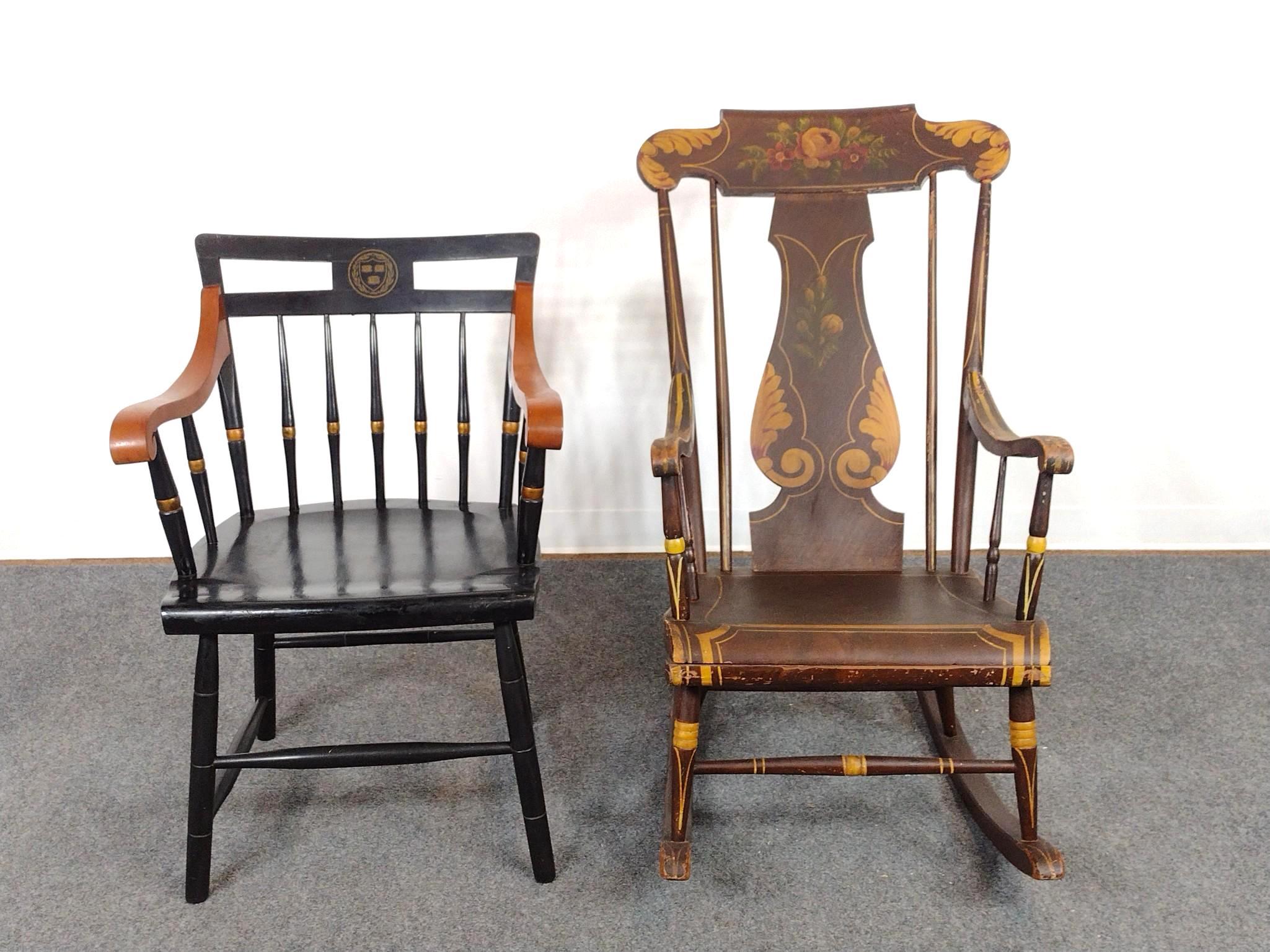 Painted Rocker and University Chair