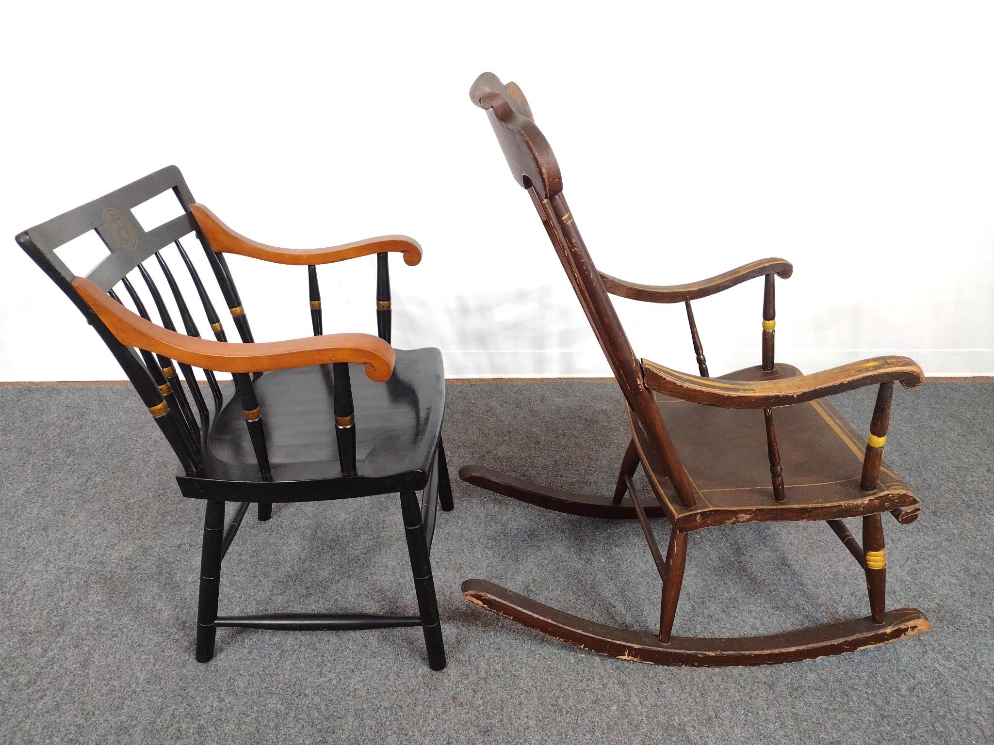 Painted Rocker and University Chair