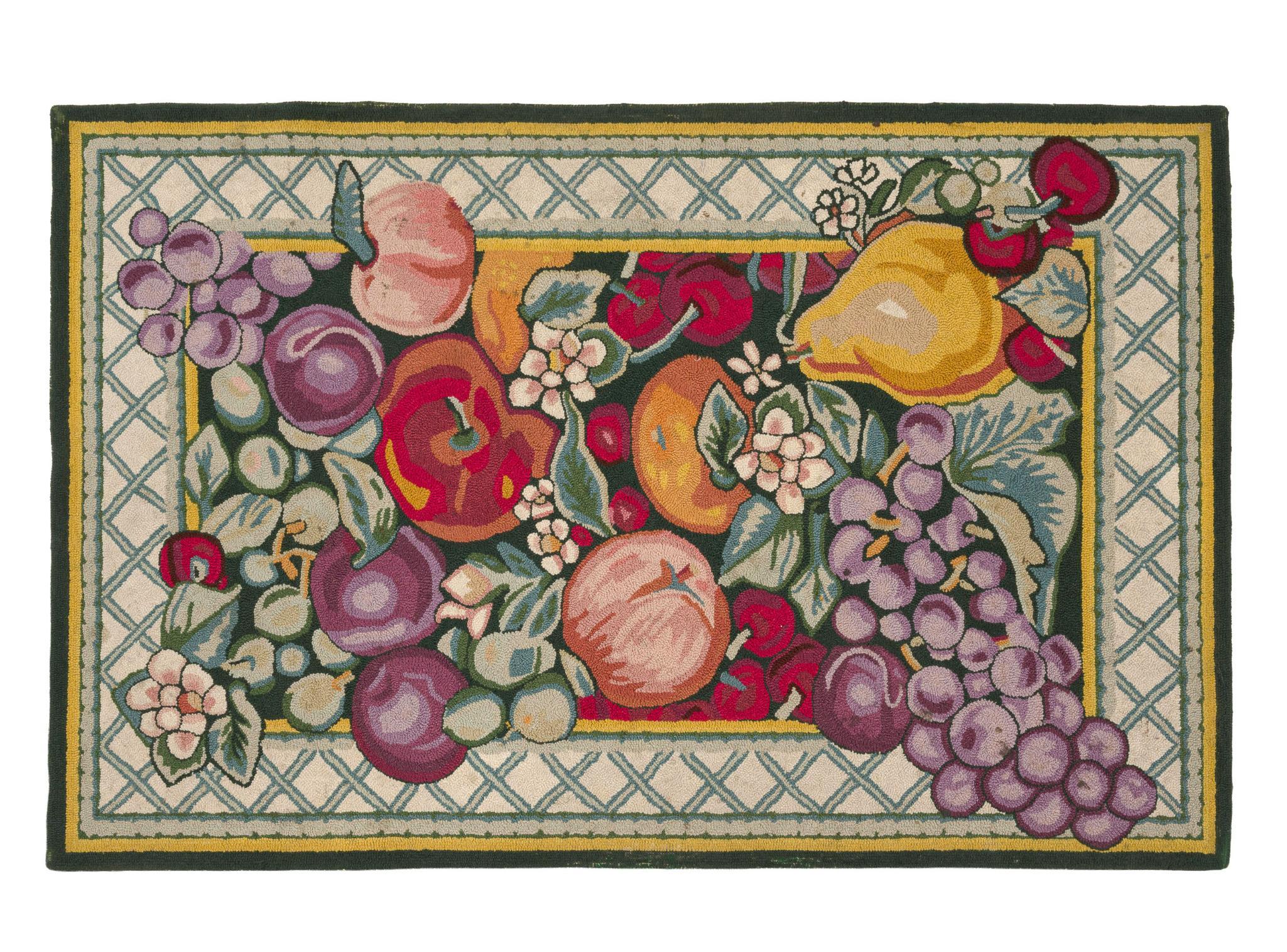 20th Century Fruit Decorated Hooked Rug