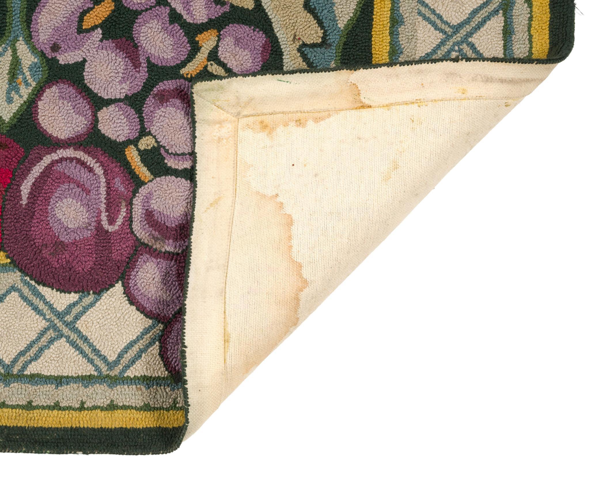 20th Century Fruit Decorated Hooked Rug