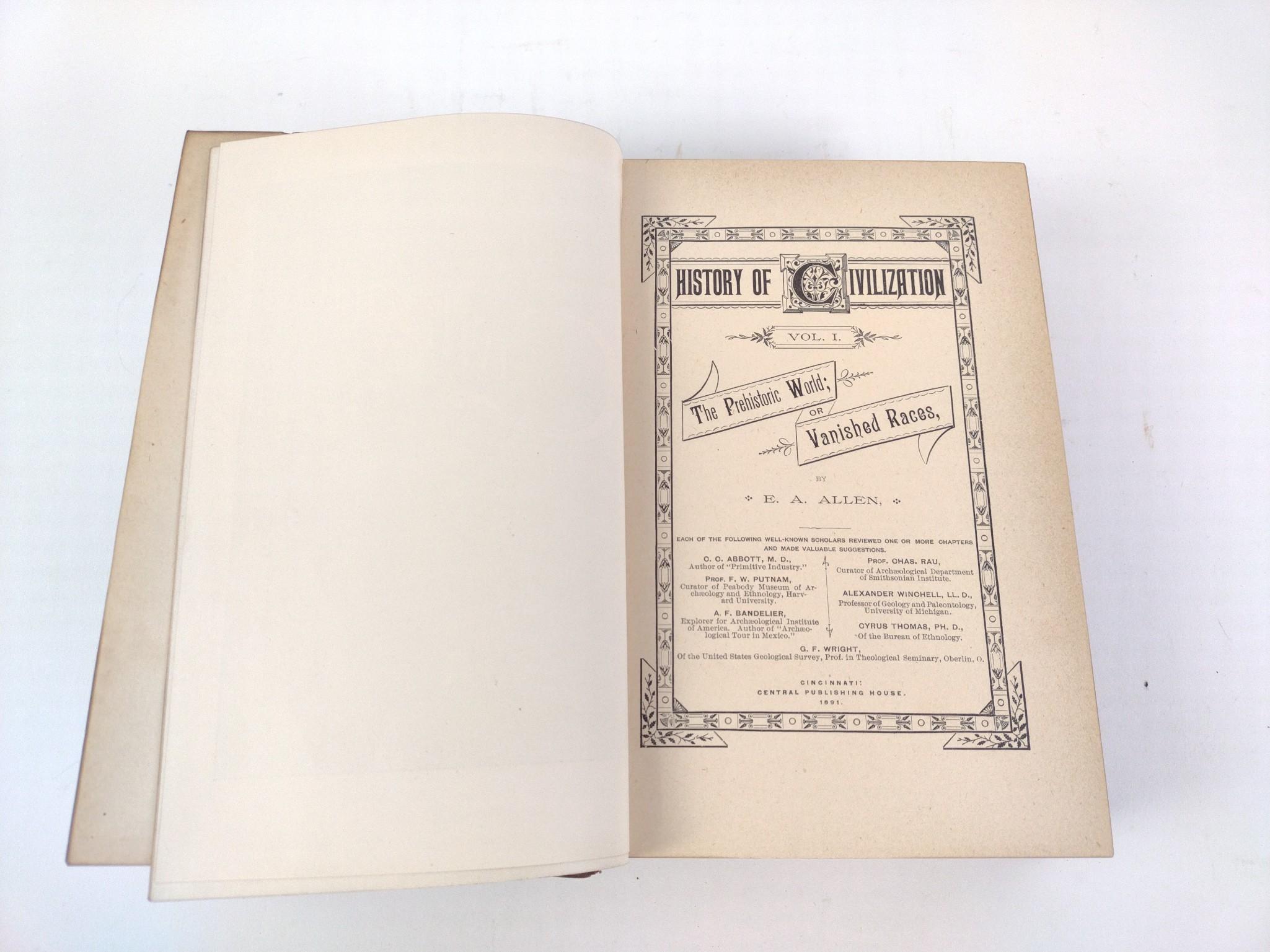 6 Antique Books Incl. History of Civilization Set