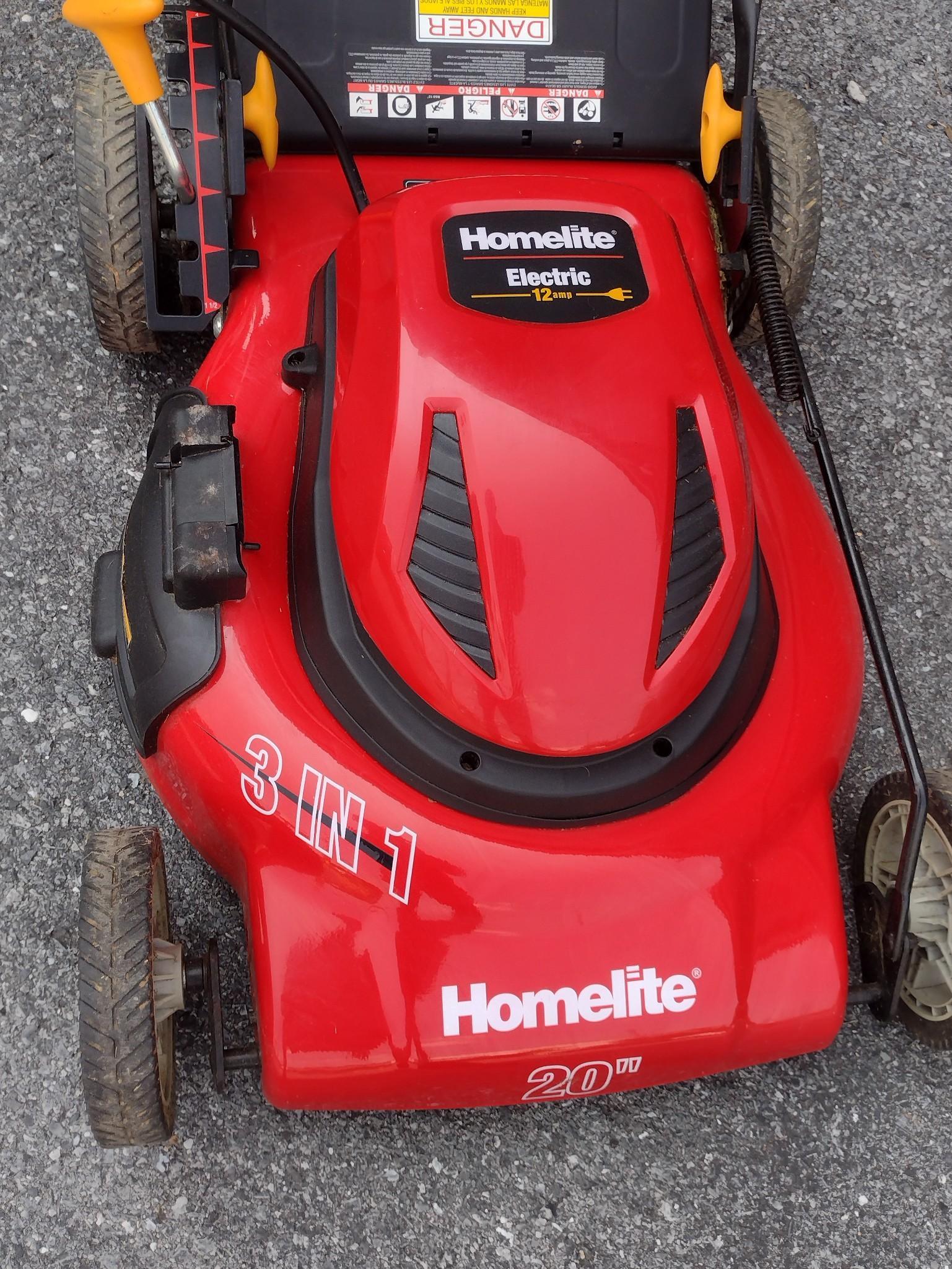 Hoelite 12Amp Electric 3 In 1 Lawn Mower