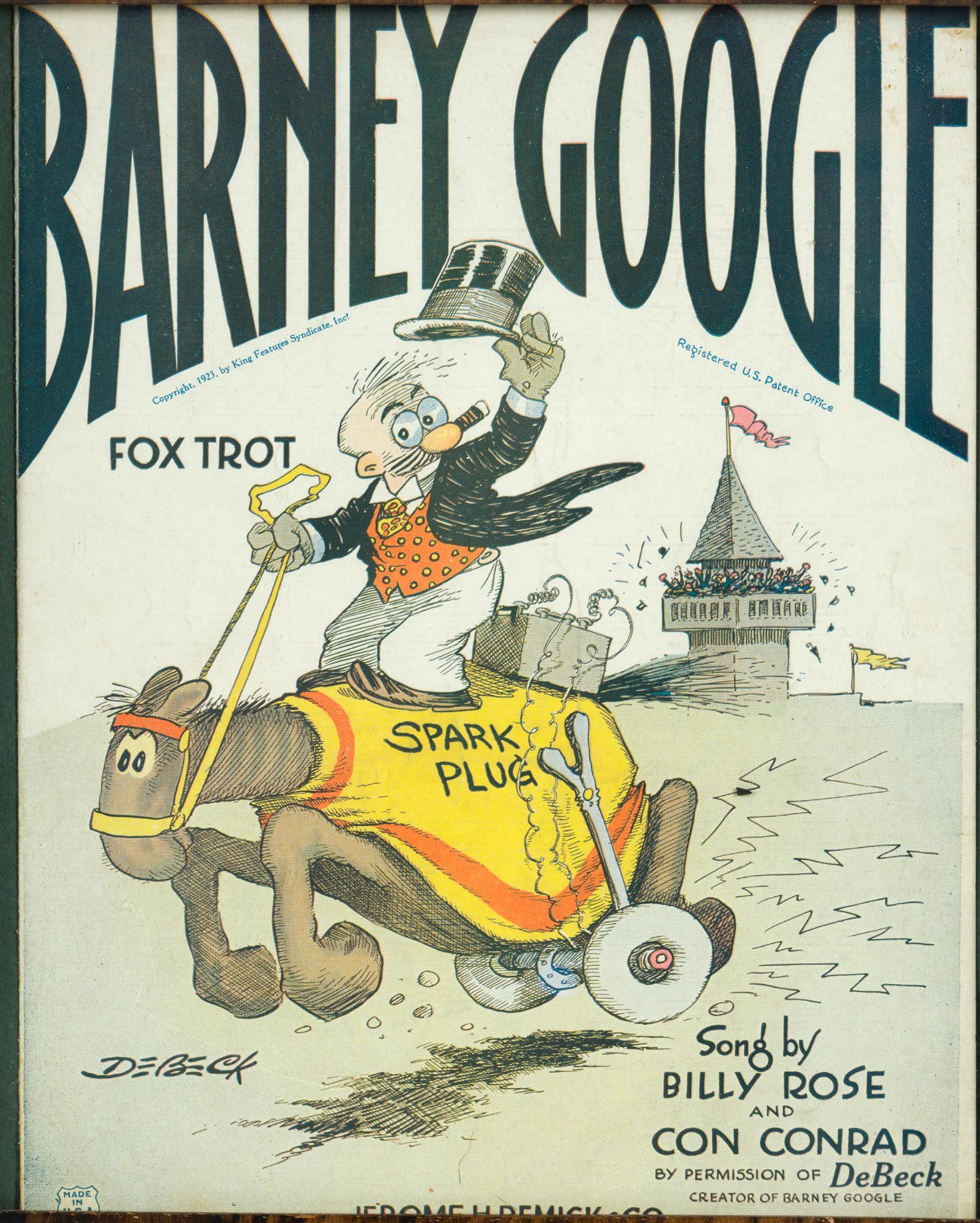 Framed Gordon Grant Sailors Lithograph & Barney Google Poster