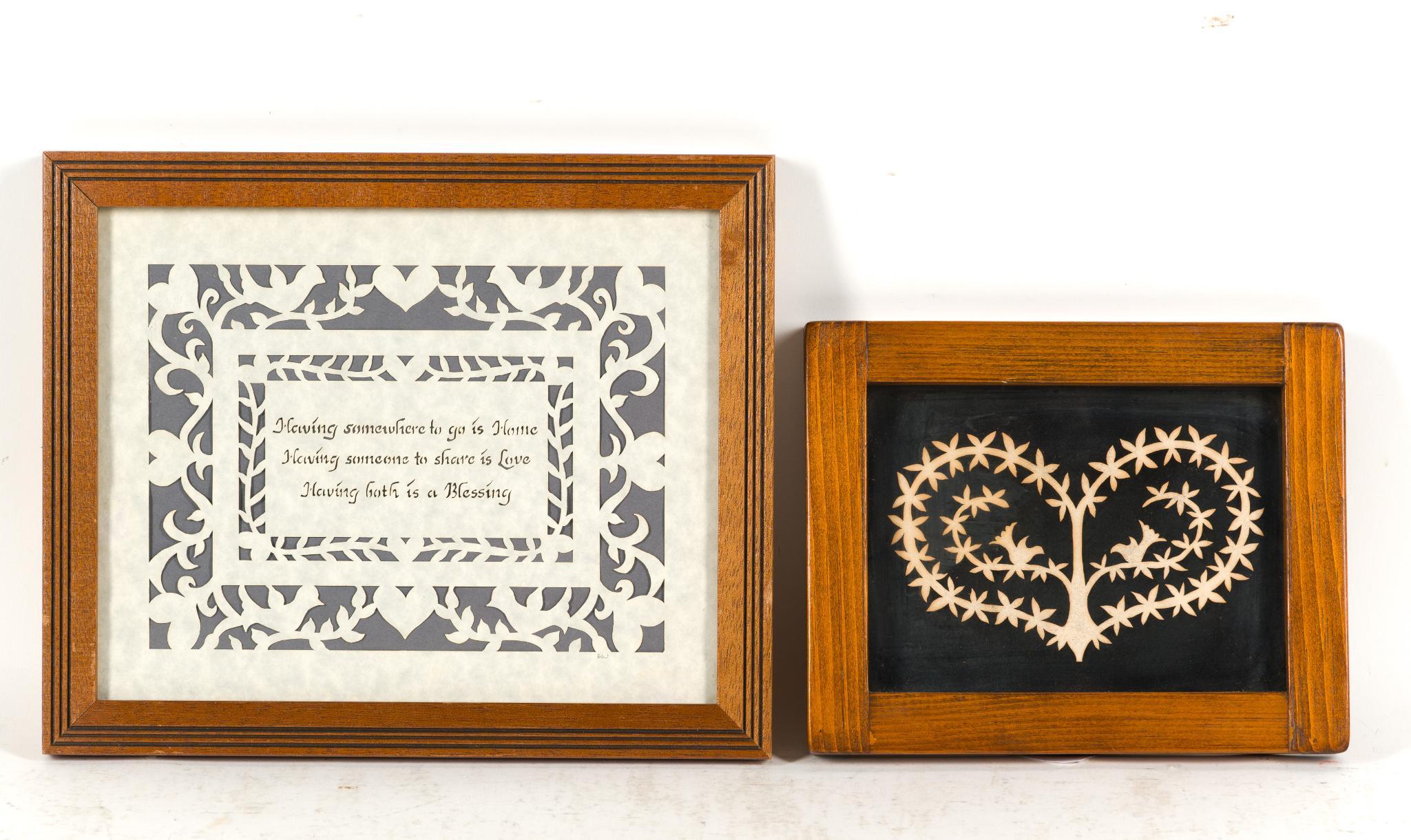 2 Framed Scherenschnitte