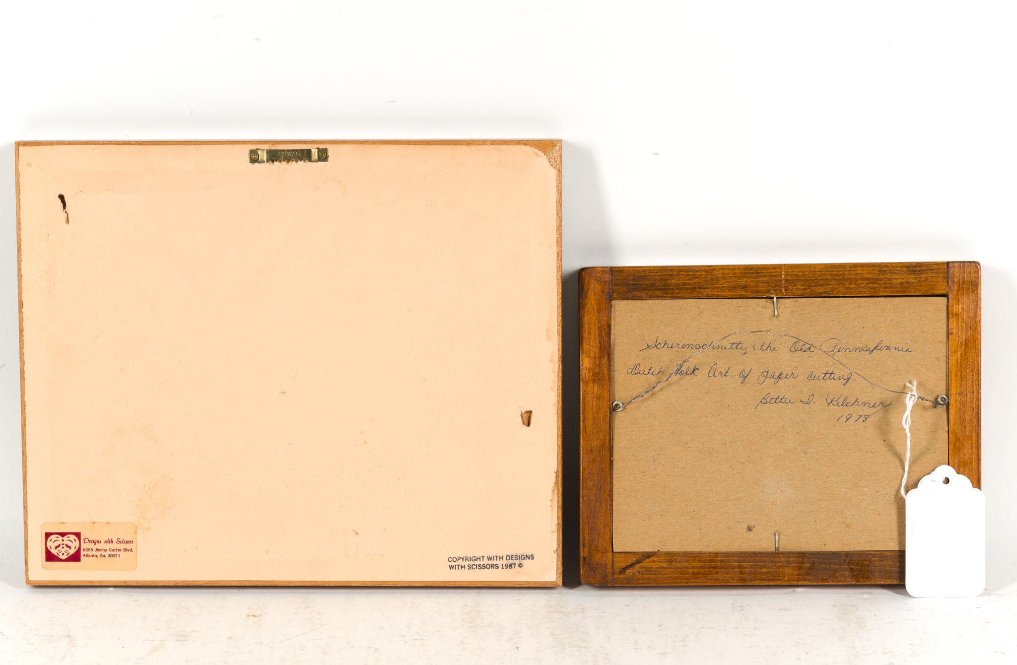 2 Framed Scherenschnitte
