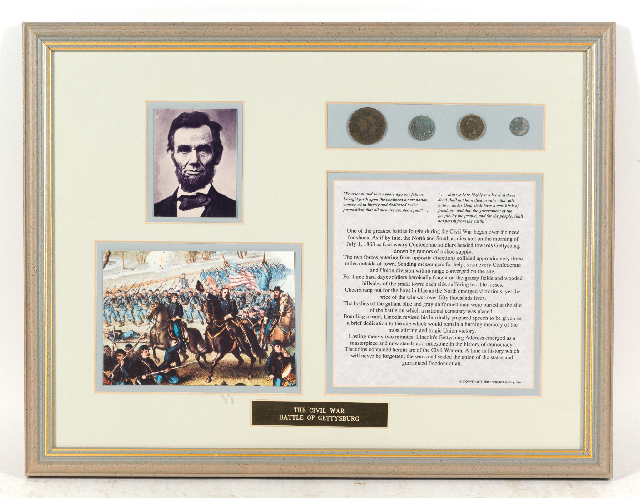 7 Framed Commemorative Coins & Tokens