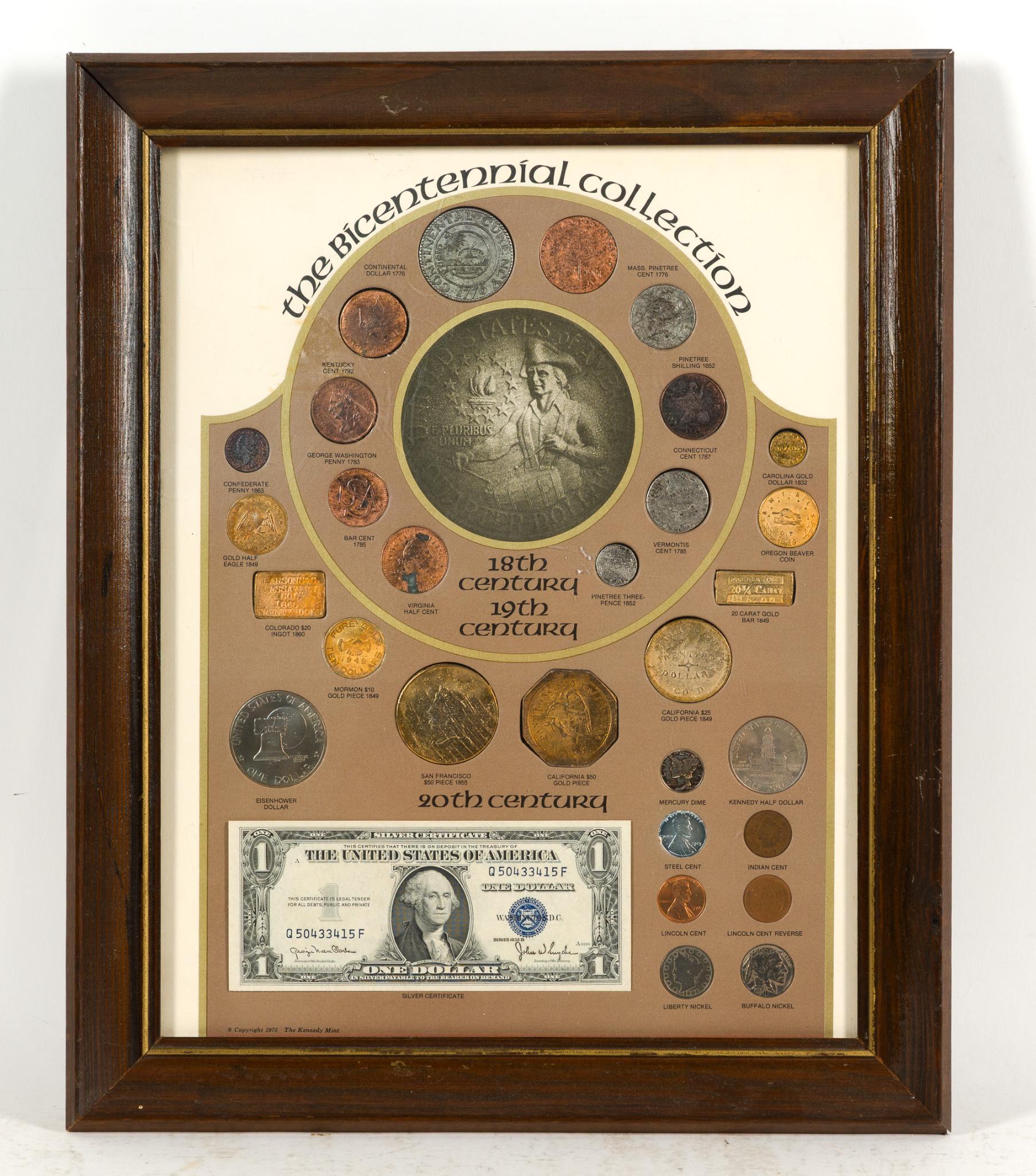 7 Framed Commemorative Coins & Tokens