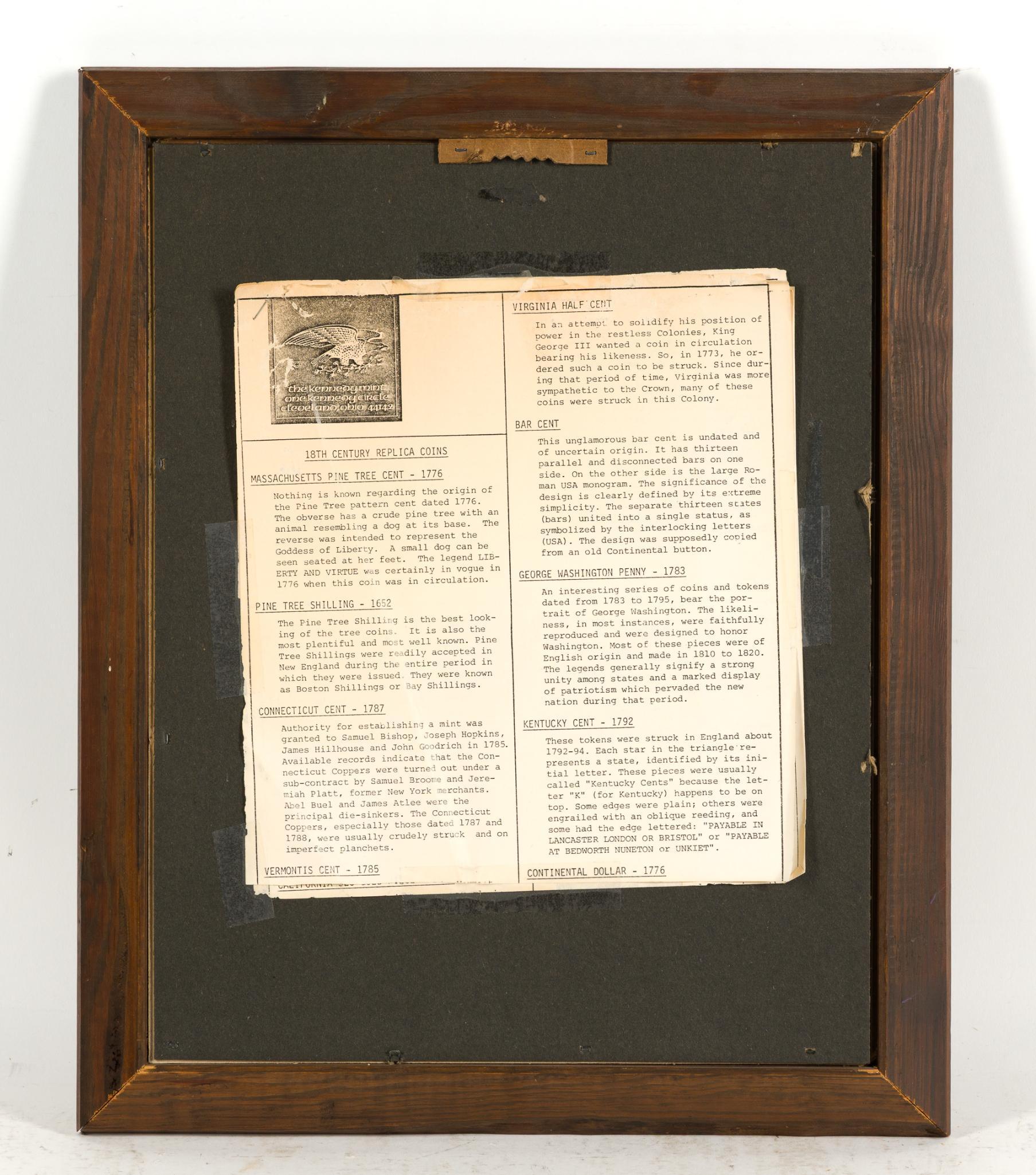 7 Framed Commemorative Coins & Tokens