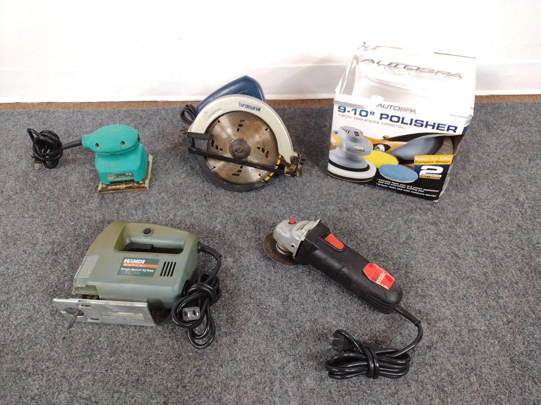 5 Corded Power Tools Incl. Handi Works & AutoSpa