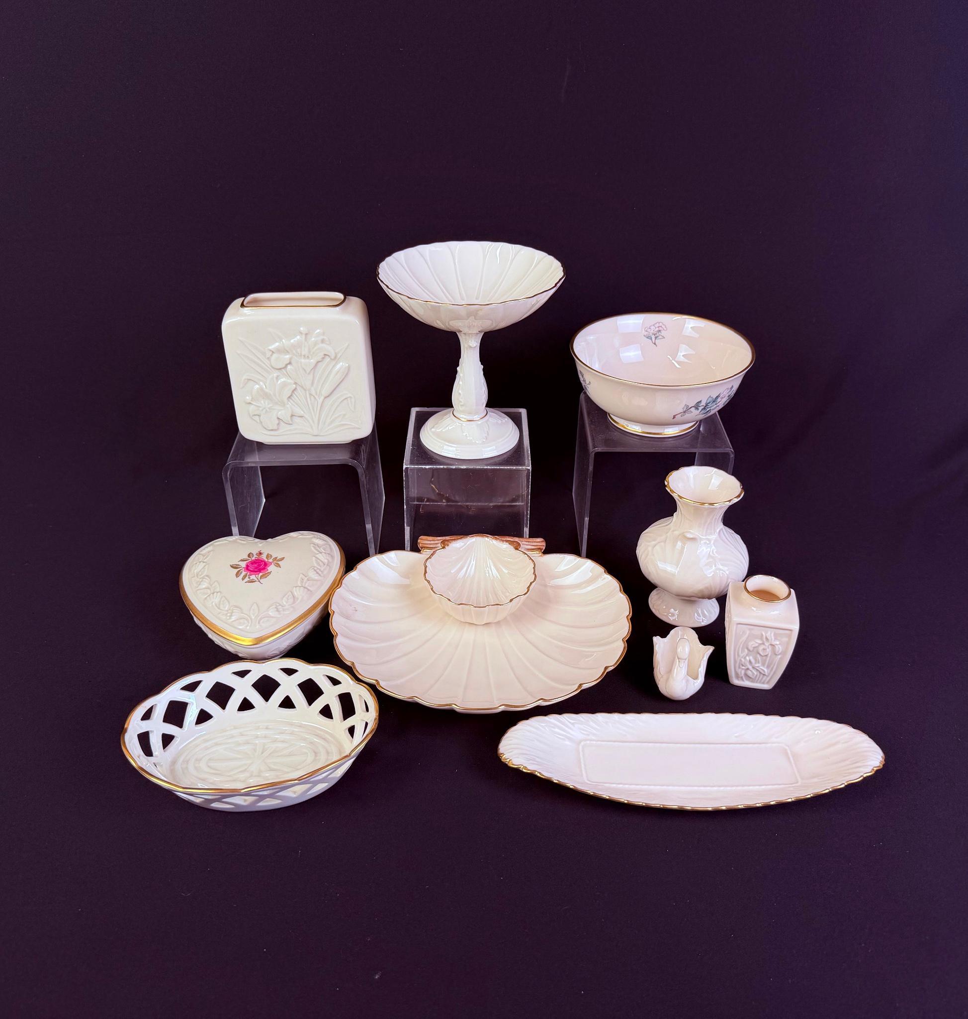 8 Pieces Of Lenox China Incl. Trinket Box
