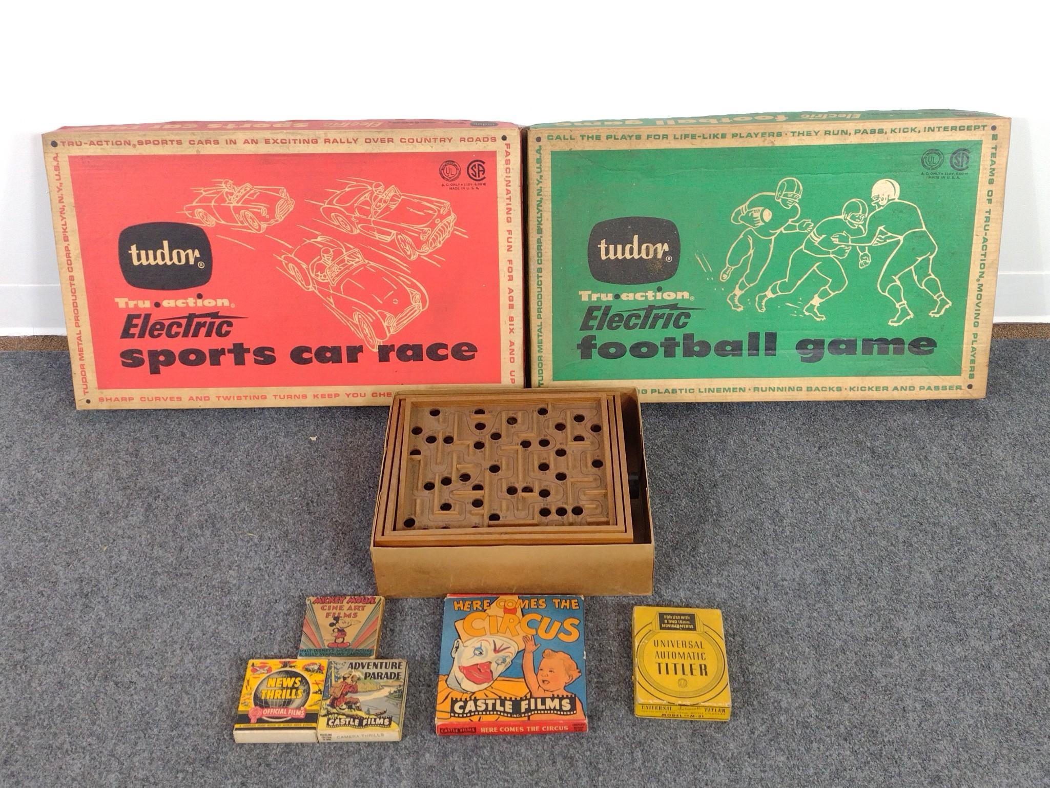 3 Vintage Table Top Games & 4 Castle Film Rolls