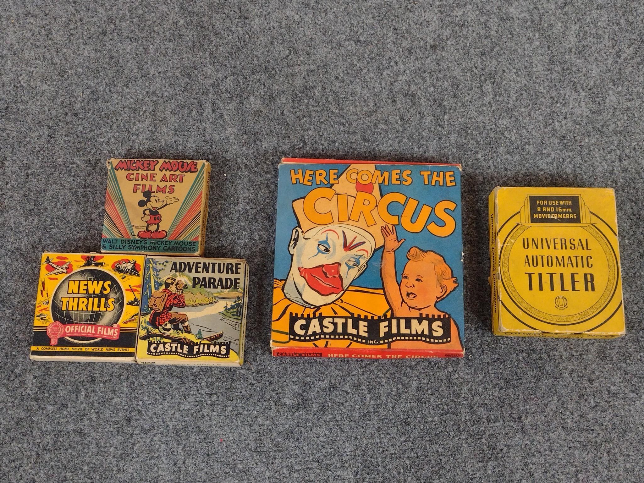 3 Vintage Table Top Games & 4 Castle Film Rolls
