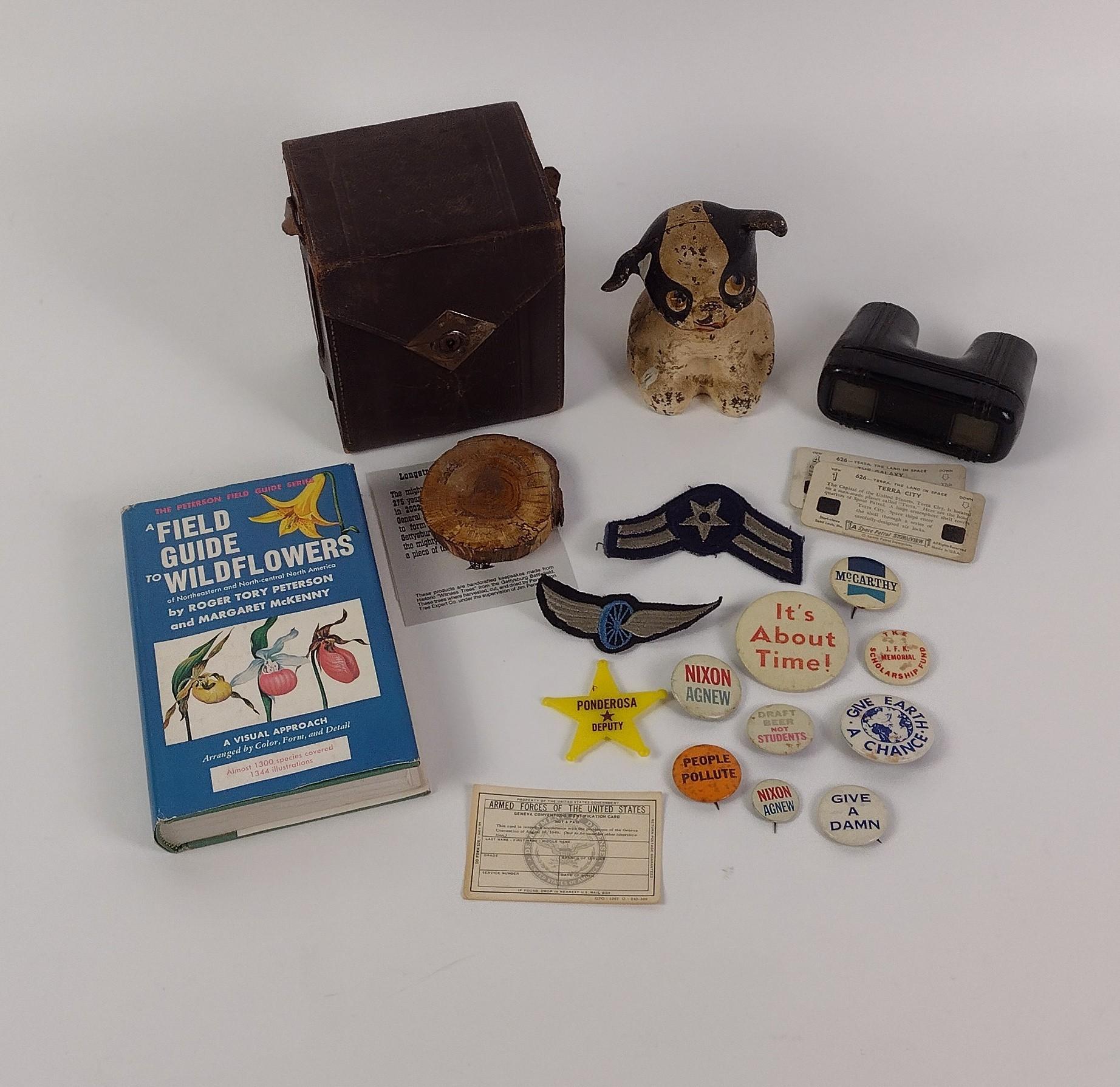 Hubley "Fido" Bank, Signed Book & Antique Camera