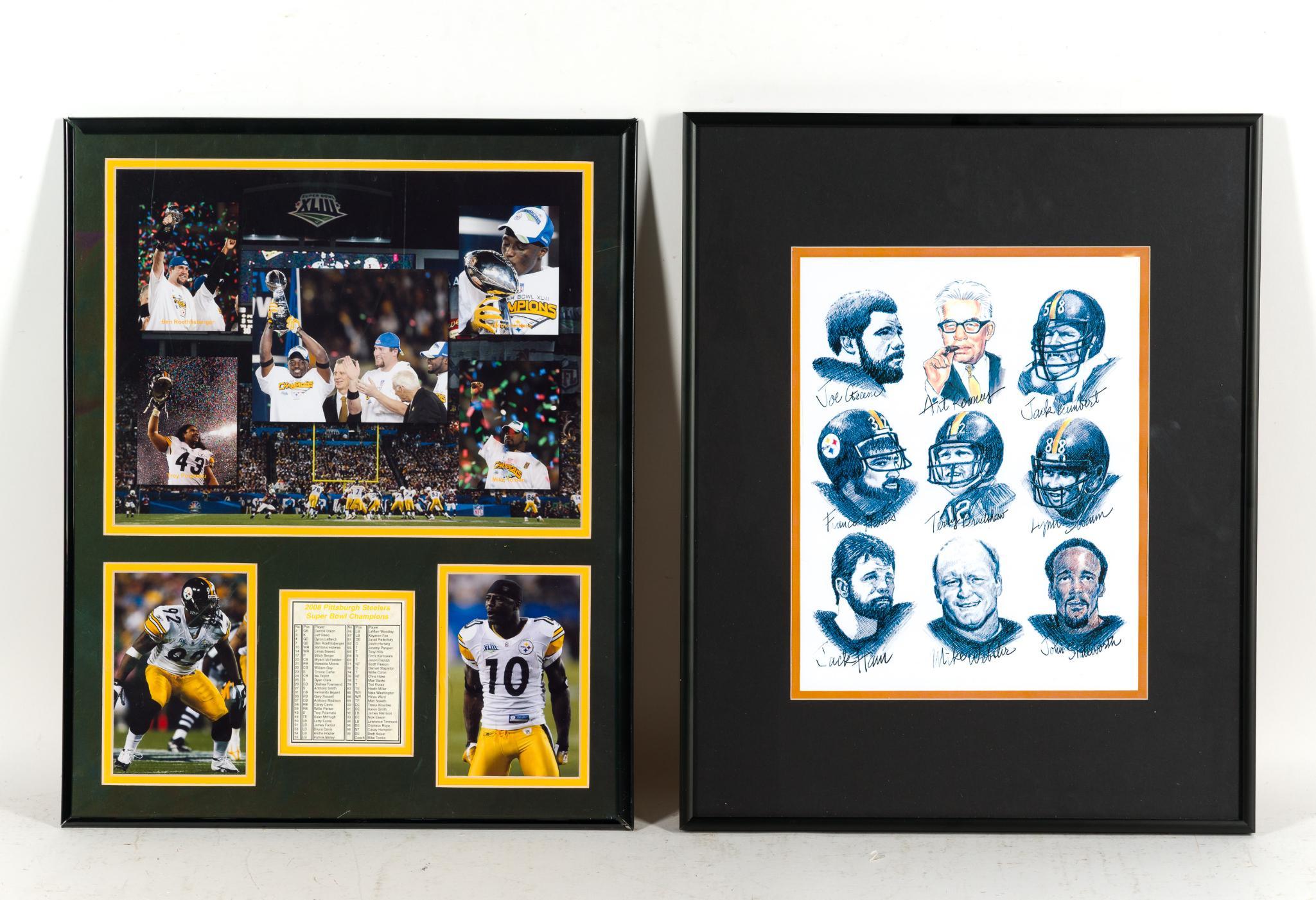 2 Pittsburgh Steelers Framed Pieces