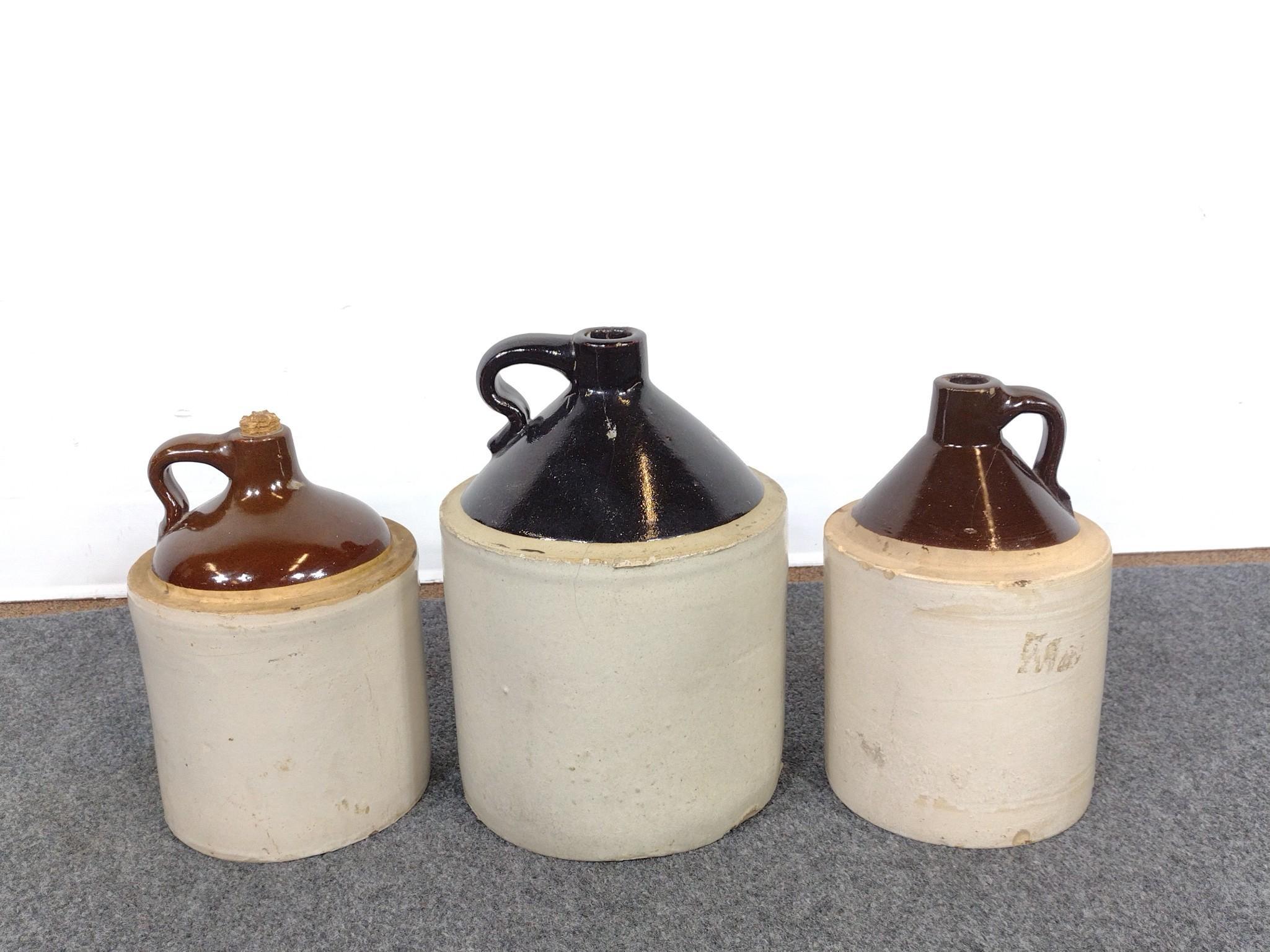 3 Stoneware Jugs