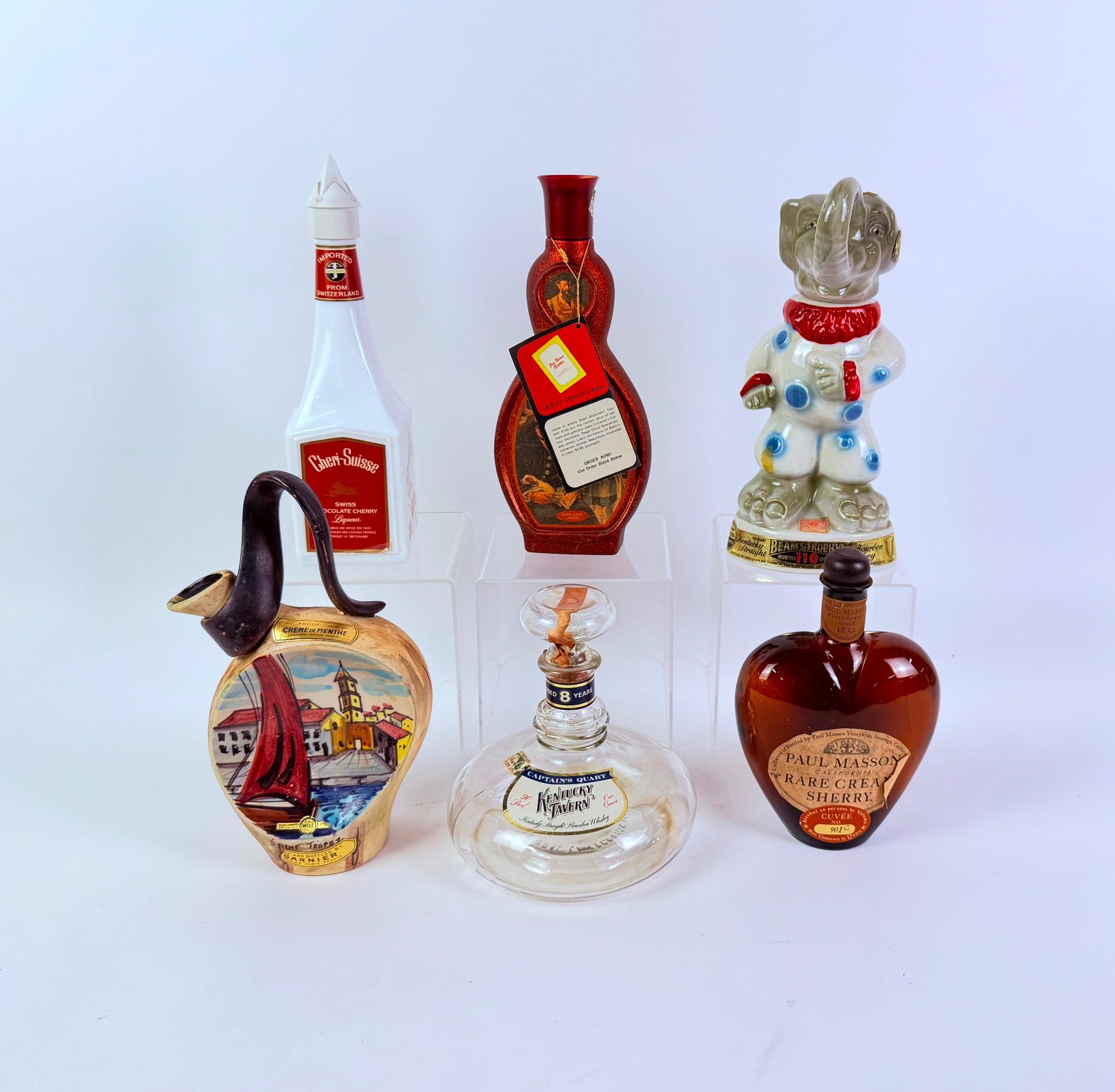 6 Empty Liqueur Bottles incl. Beam Choice