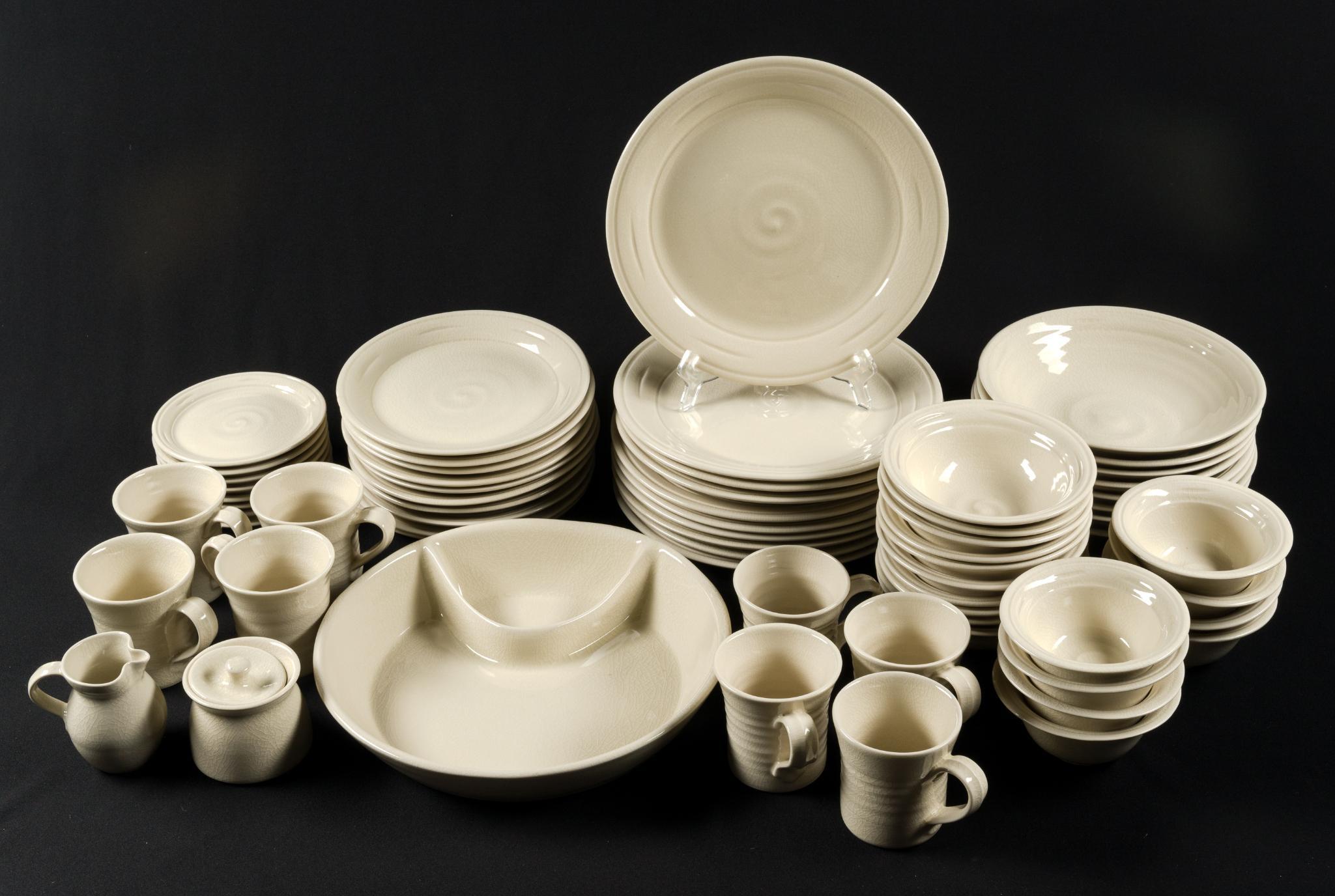 66 Pcs. Simon Pearce Stoneware Dinner Service