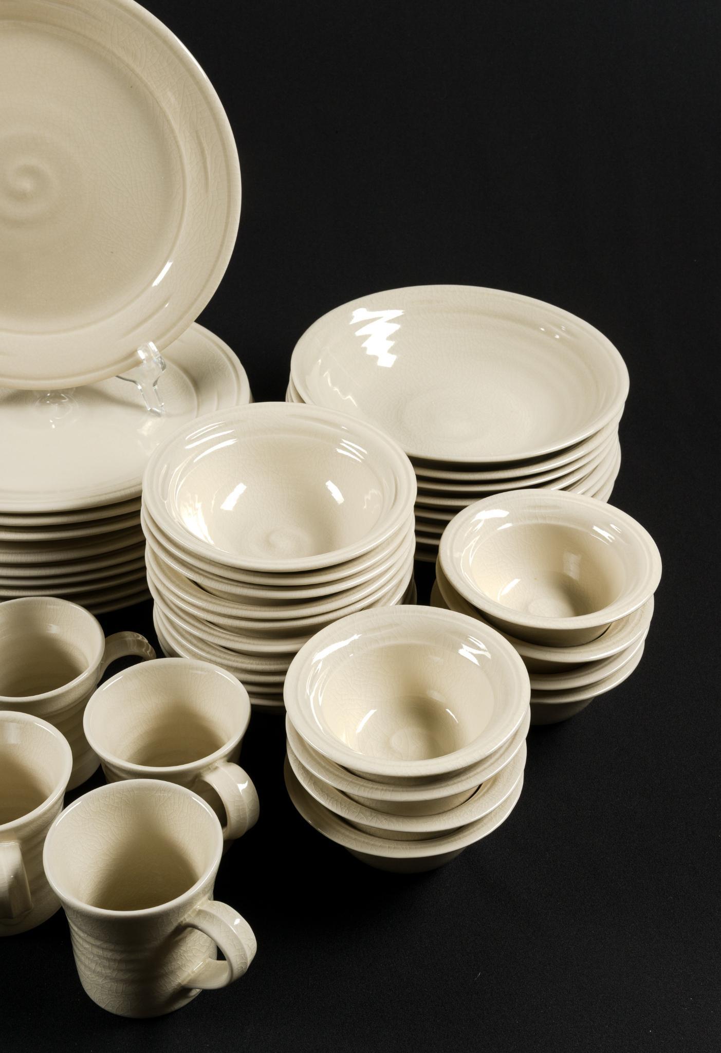 66 Pcs. Simon Pearce Stoneware Dinner Service