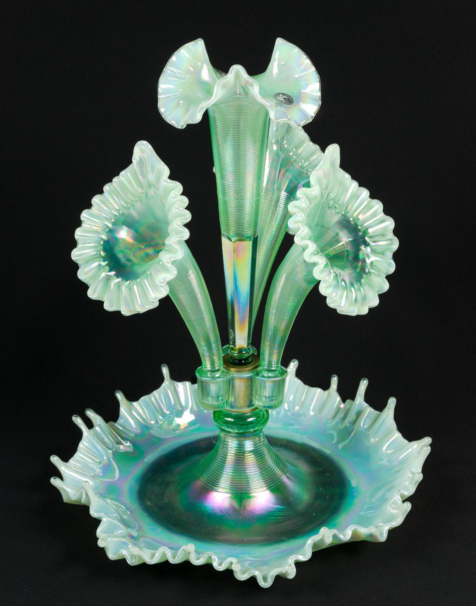 Signed Fenton Centennial Collection Epergne Set