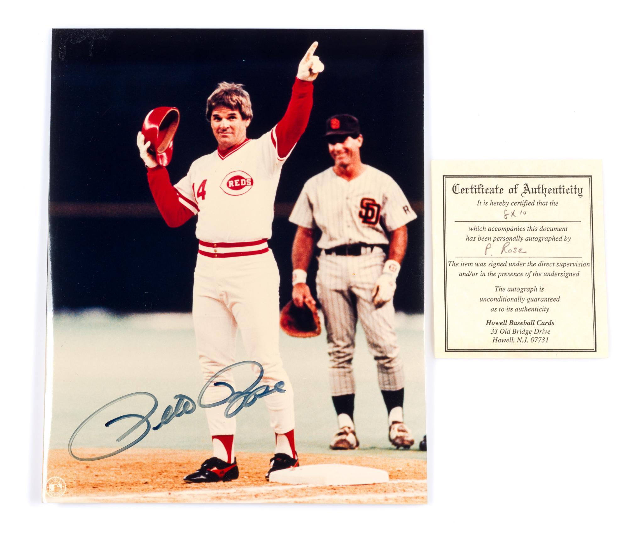Pete Rose Autographed Baseball & Signed Picture With COA