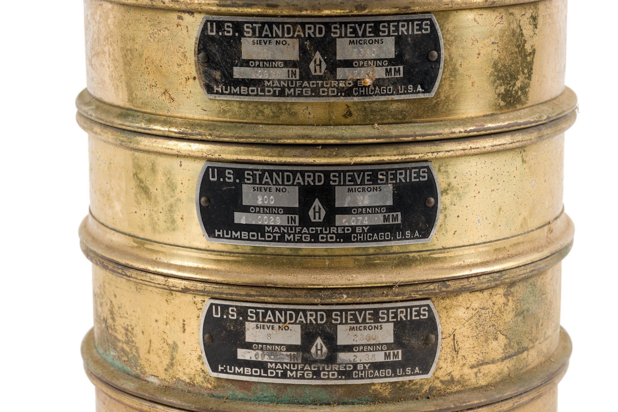 5 Antique Brass U.S. Standard Sieves