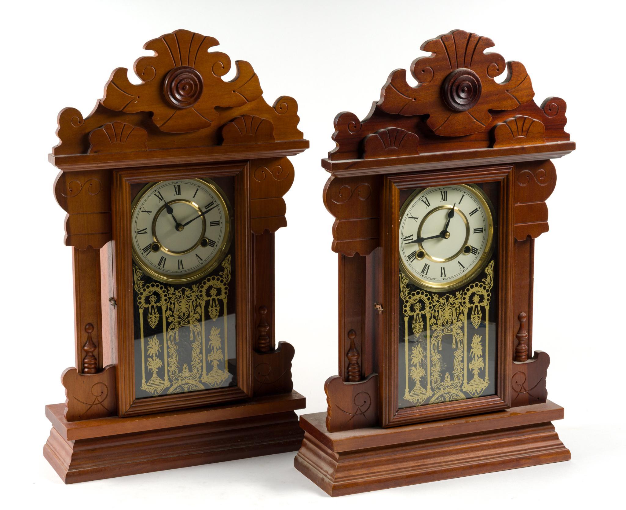 2 Gingerbread-Style Mantle Clocks