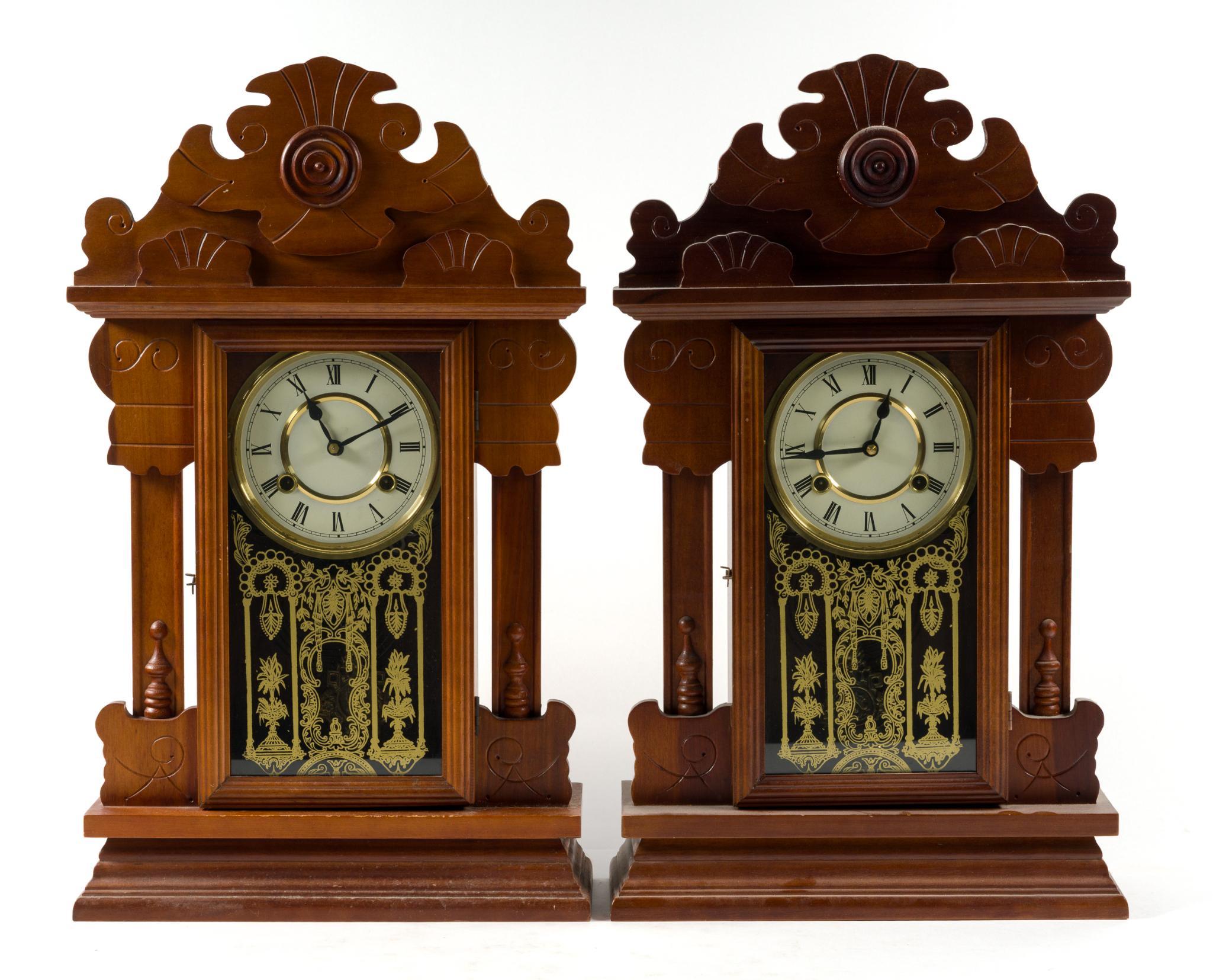 2 Gingerbread-Style Mantle Clocks