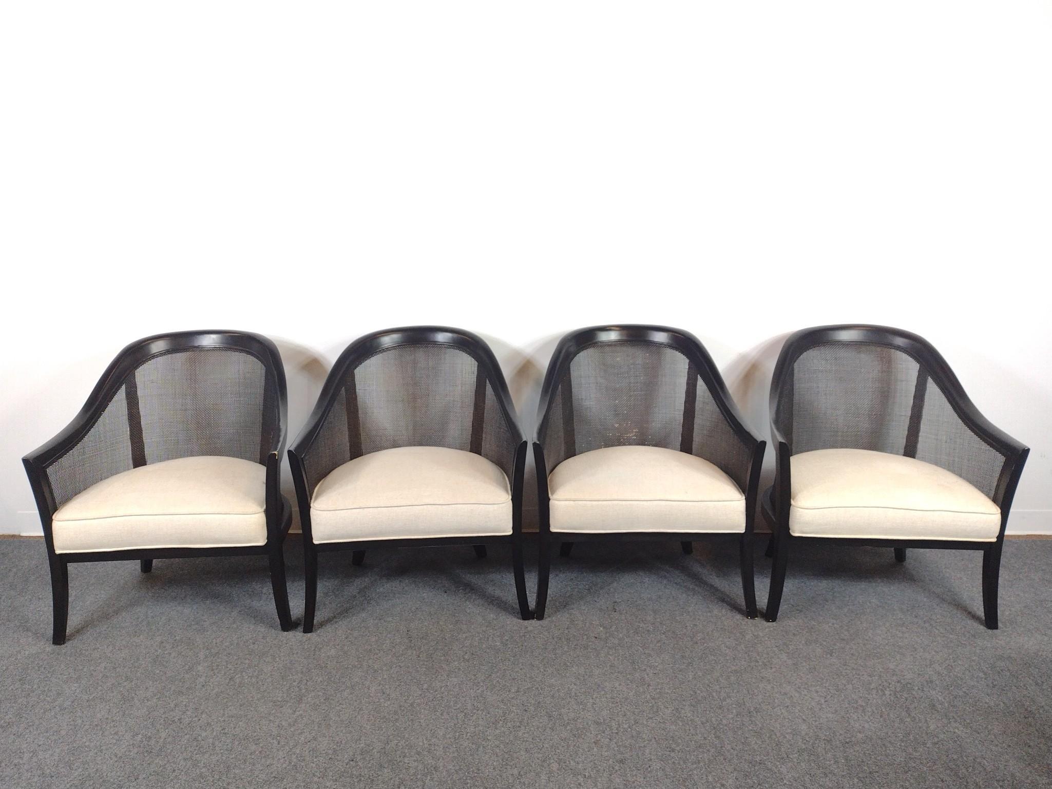 4 Arhaus Cane Back Chairs