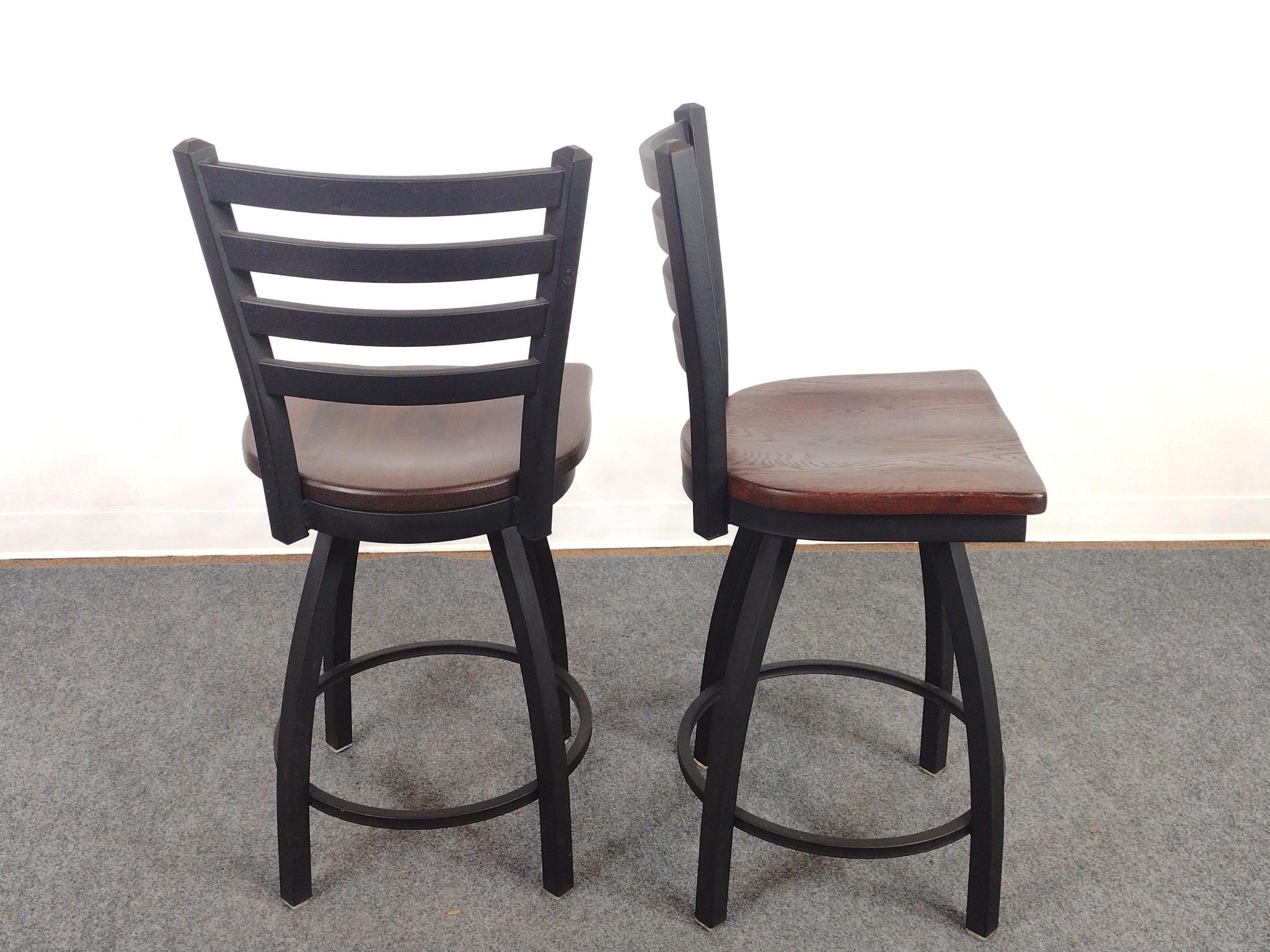 3 Black Metal Bar Stools