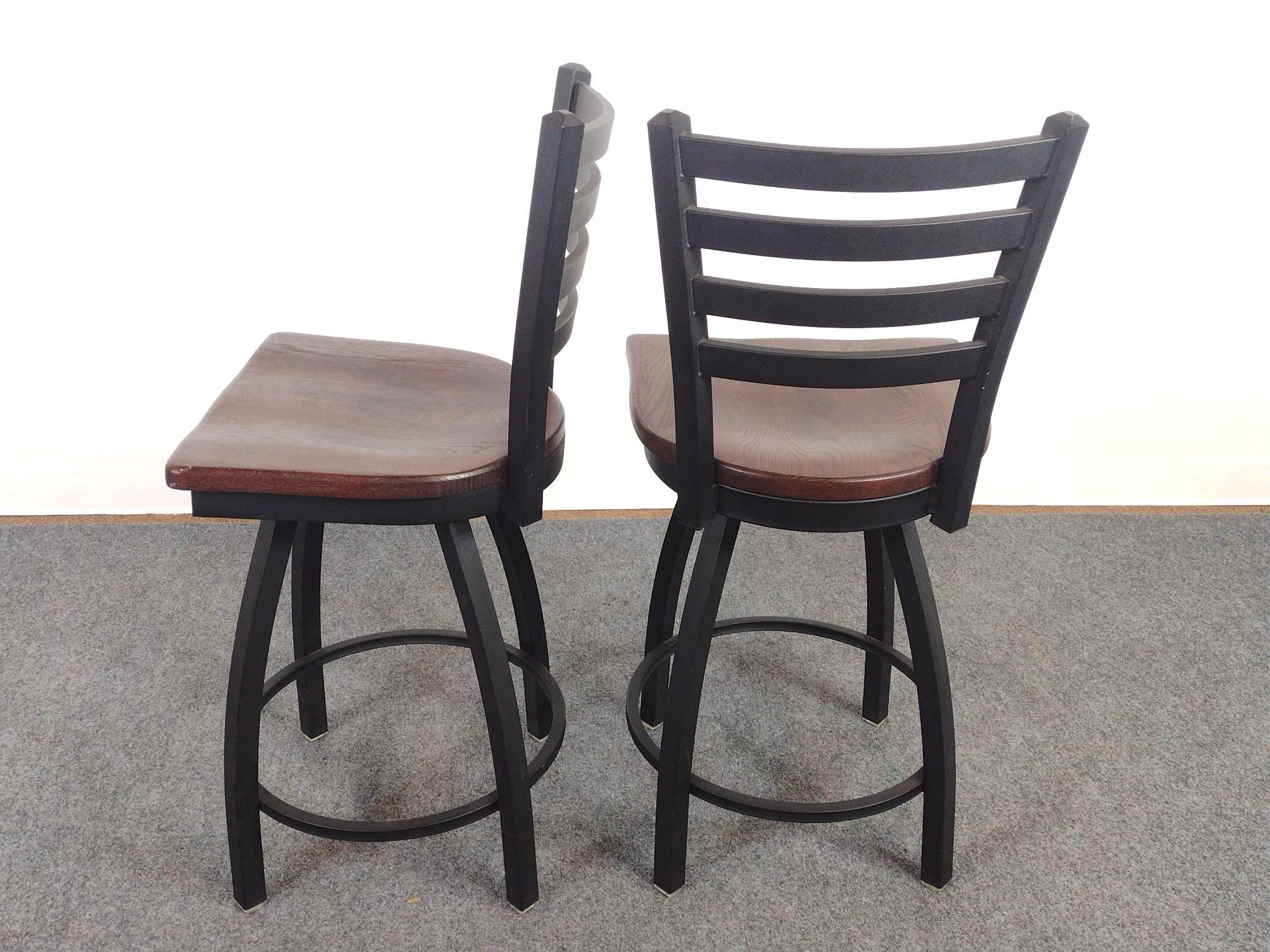 3 Black Metal Bar Stools